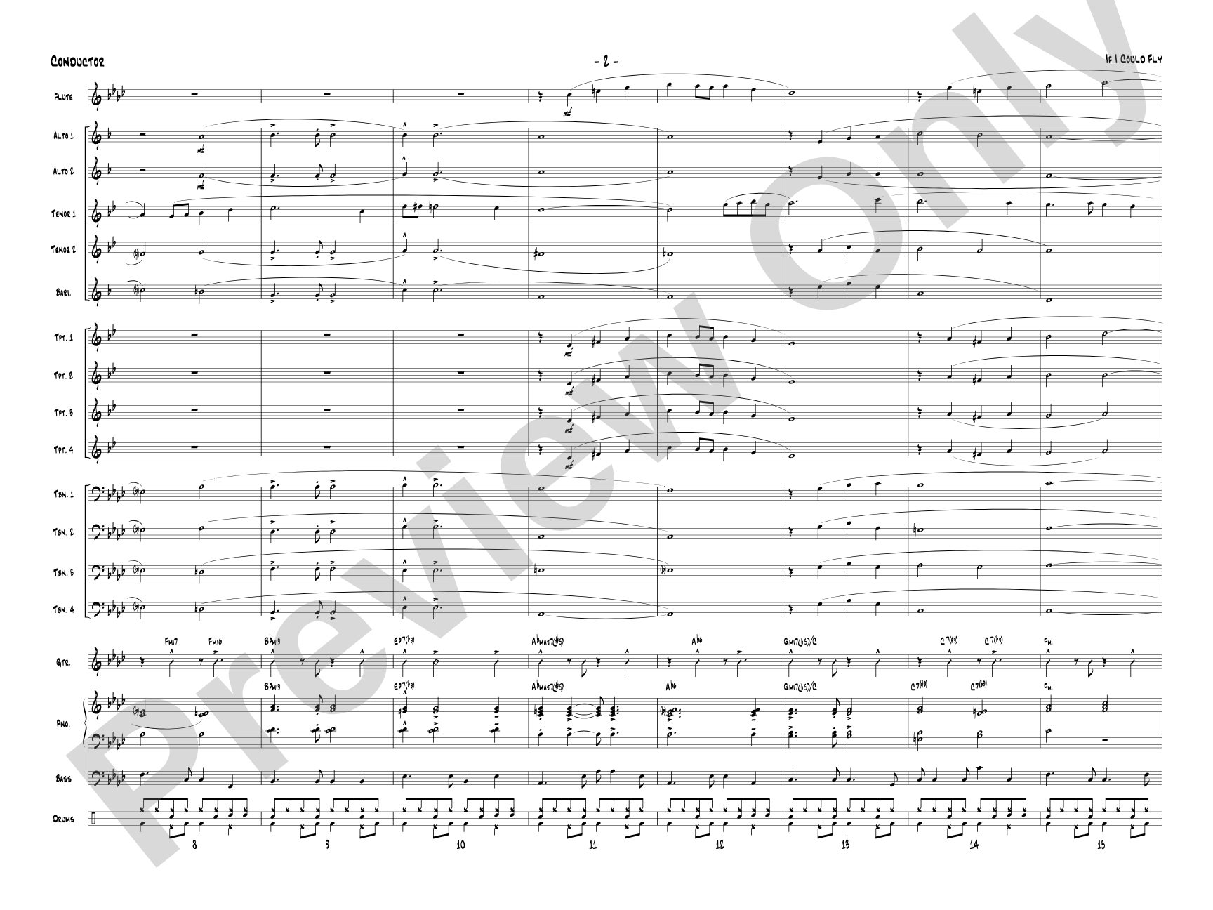 If I Could Fly: Jazz Ensemble Conductor Score & Parts