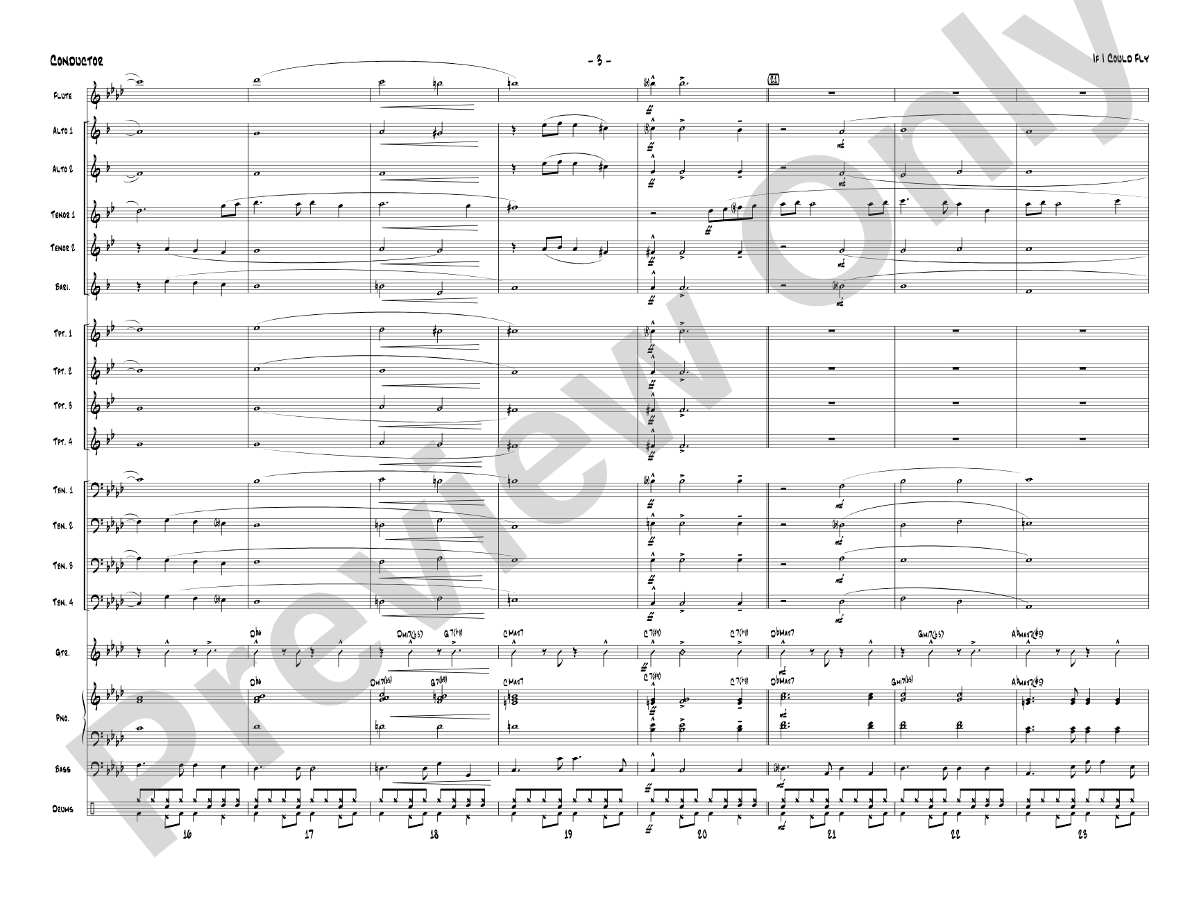 If I Could Fly: Jazz Ensemble Conductor Score & Parts