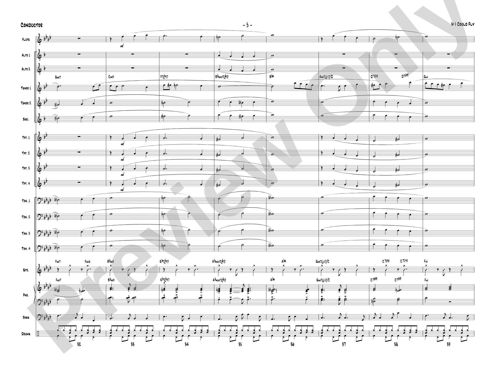 If I Could Fly: Jazz Ensemble Conductor Score & Parts