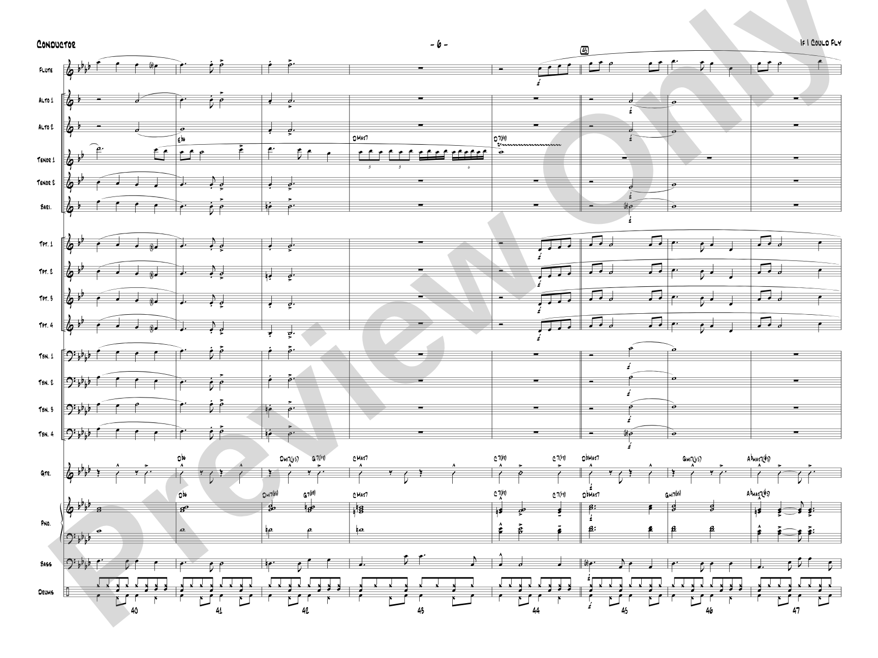 If I Could Fly: Jazz Ensemble Conductor Score & Parts