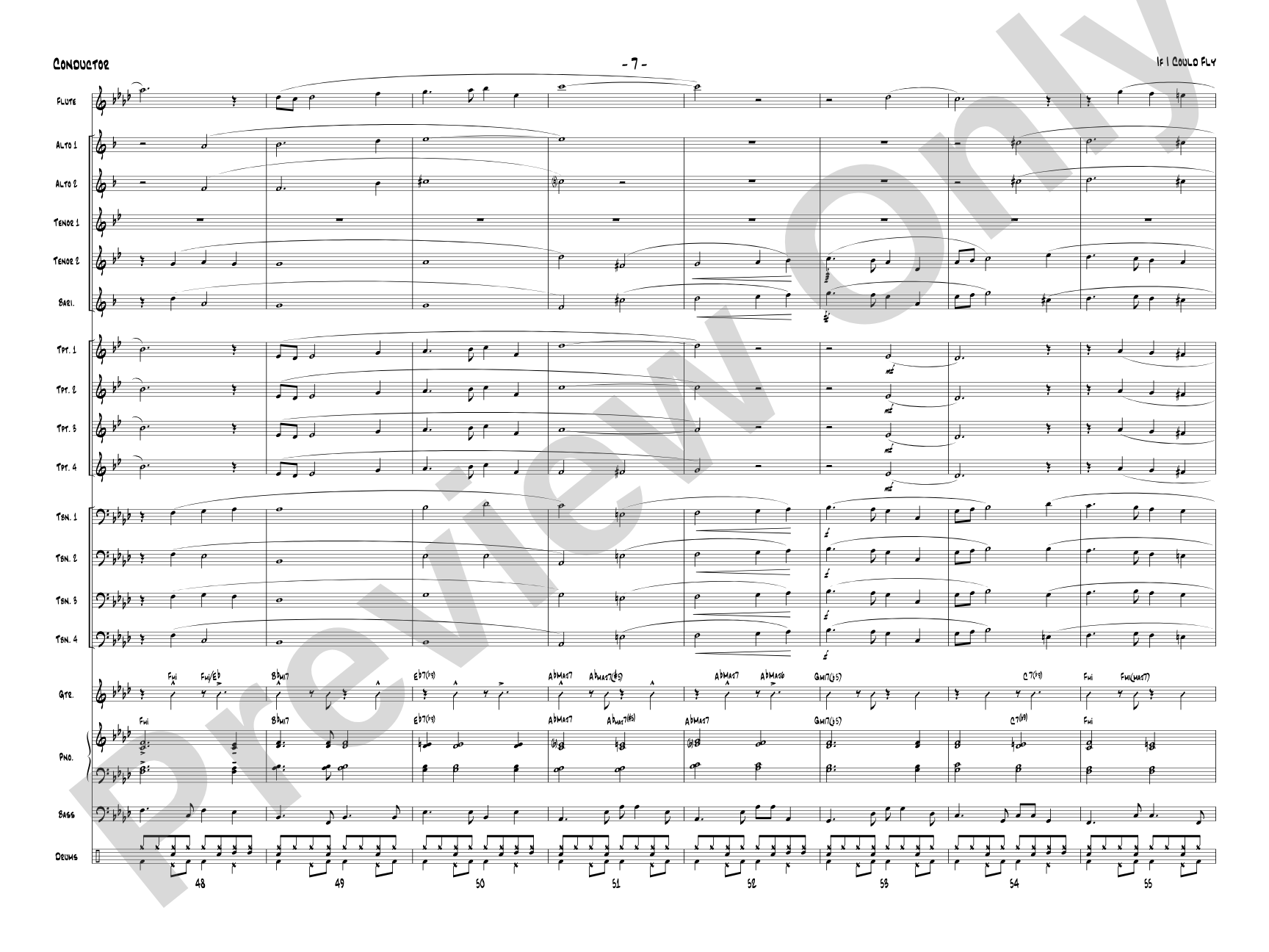 If I Could Fly: Jazz Ensemble Conductor Score & Parts