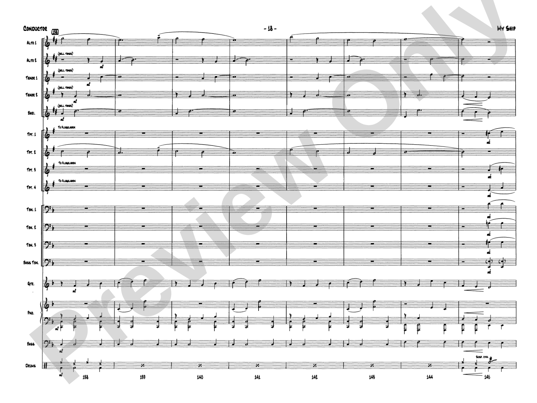 My Ship: Jazz Ensemble Conductor Score & Parts