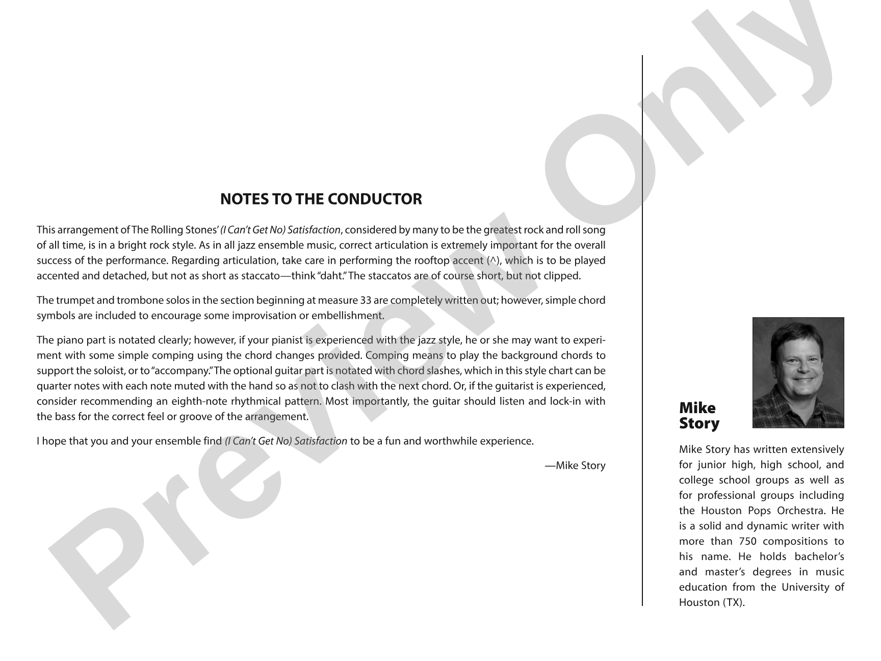 (I Can't Get No) Satisfaction: Jazz Ensemble Conductor Score & Parts