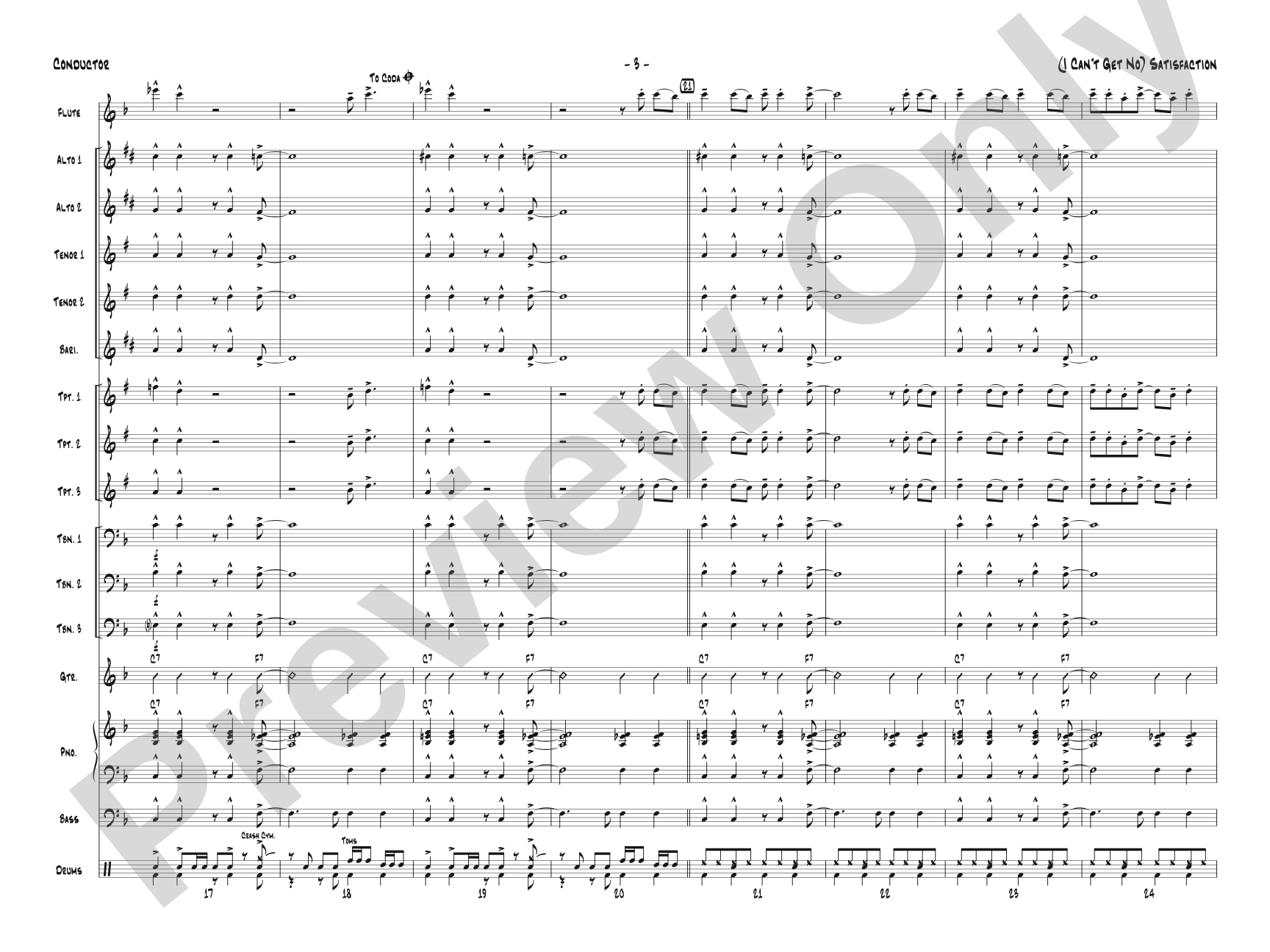 (I Can't Get No) Satisfaction: Jazz Ensemble Conductor Score & Parts