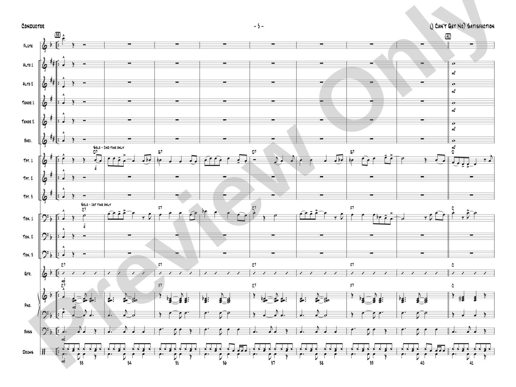 (I Can't Get No) Satisfaction: Jazz Ensemble Conductor Score & Parts