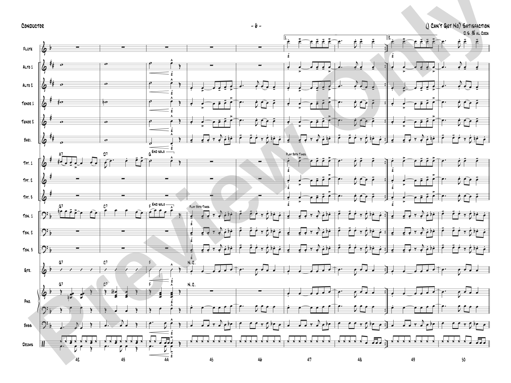(I Can't Get No) Satisfaction: Jazz Ensemble Conductor Score & Parts