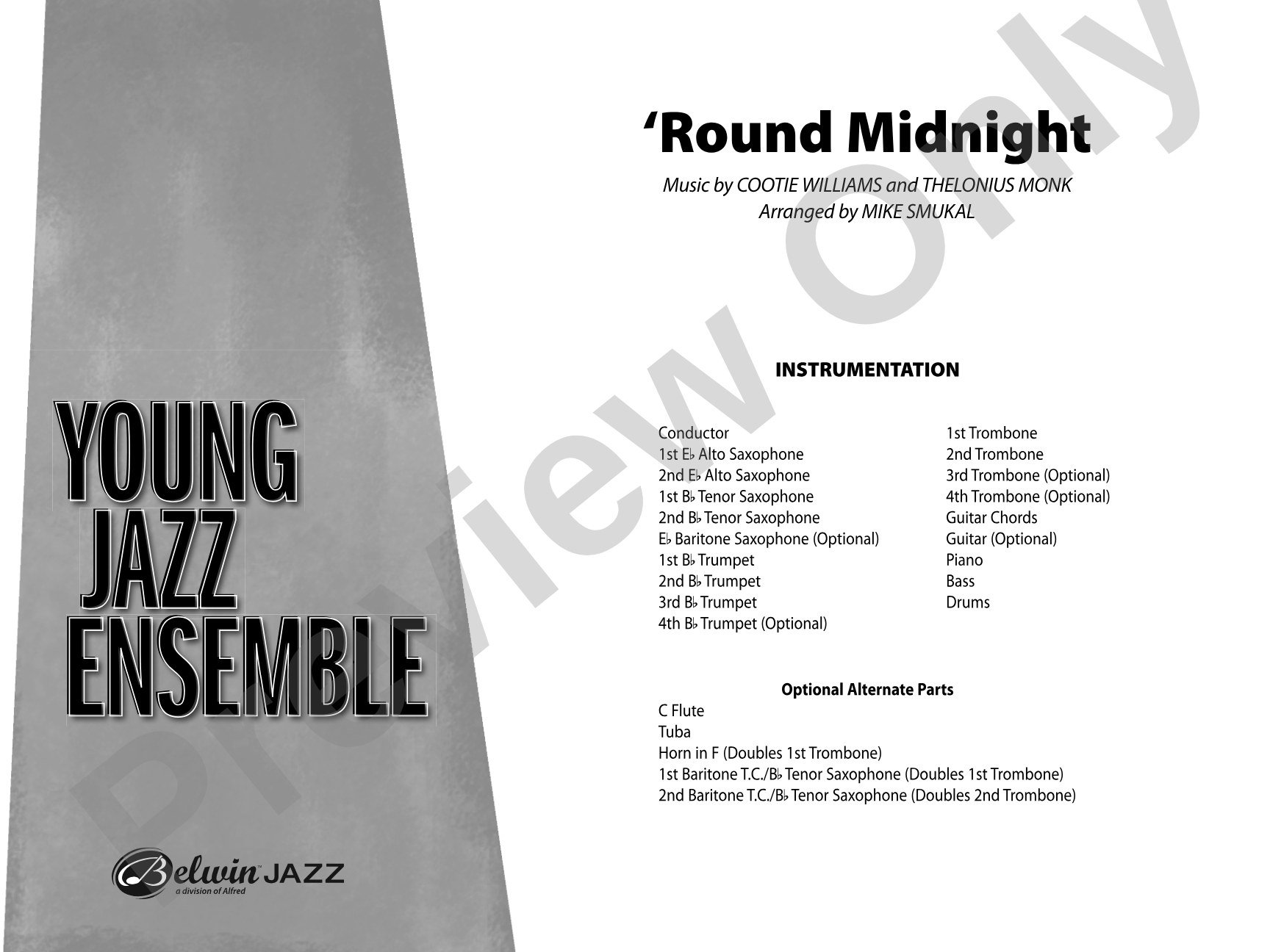 'Round Midnight: Jazz Ensemble Conductor Score & Parts