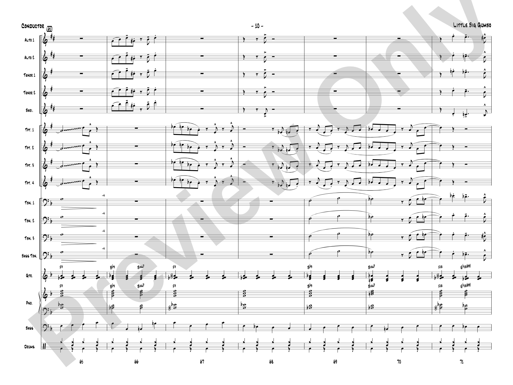 Little Big Gumbo: Jazz Ensemble Conductor Score & Parts