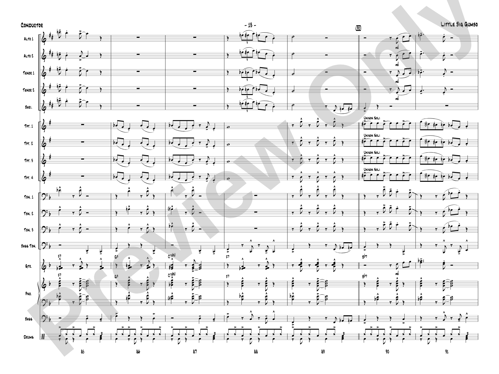 Little Big Gumbo: Jazz Ensemble Conductor Score & Parts