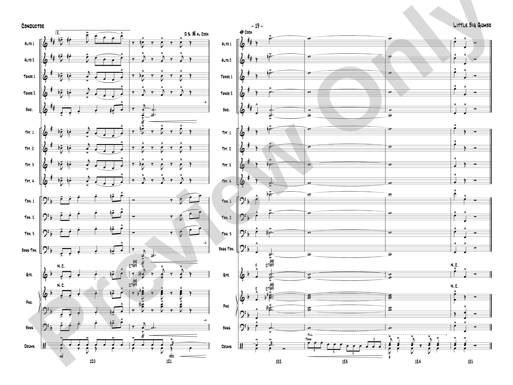 Little Big Gumbo: Jazz Ensemble Conductor Score & Parts