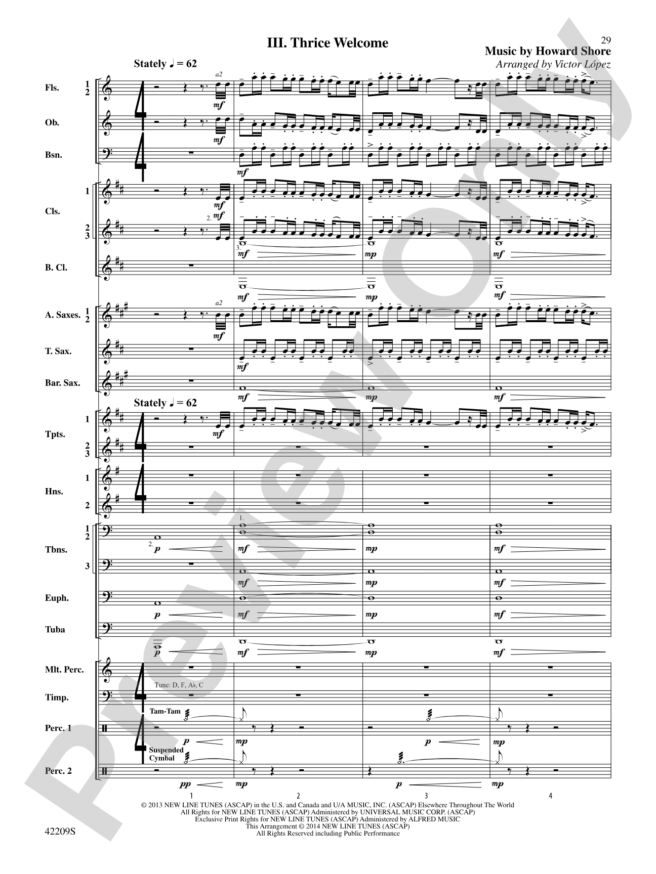 The Hobbit: The Desolation of Smaug, Suite from: Concert Band Conductor Score & Parts