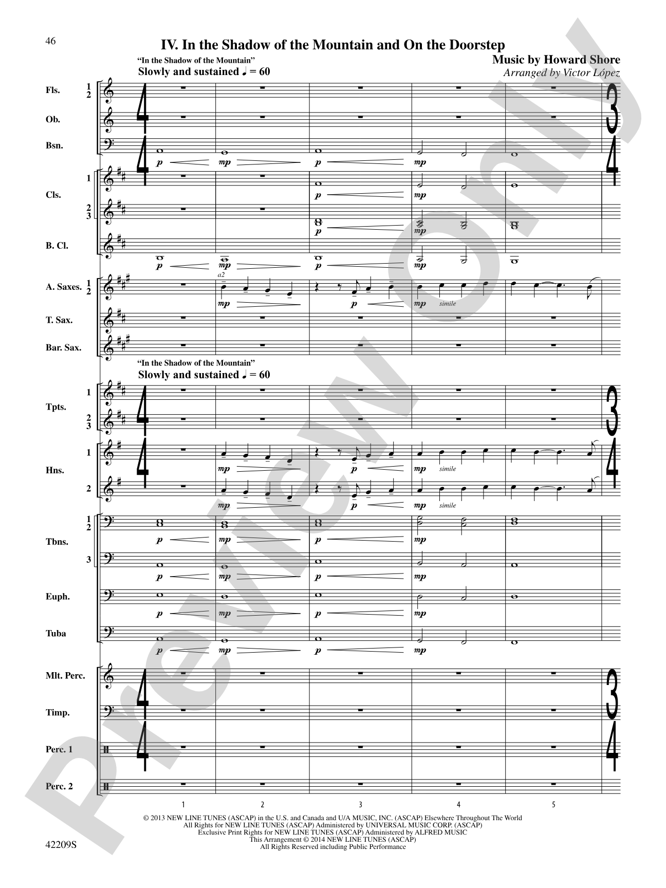 The Hobbit: The Desolation of Smaug, Suite from: Concert Band Conductor Score & Parts