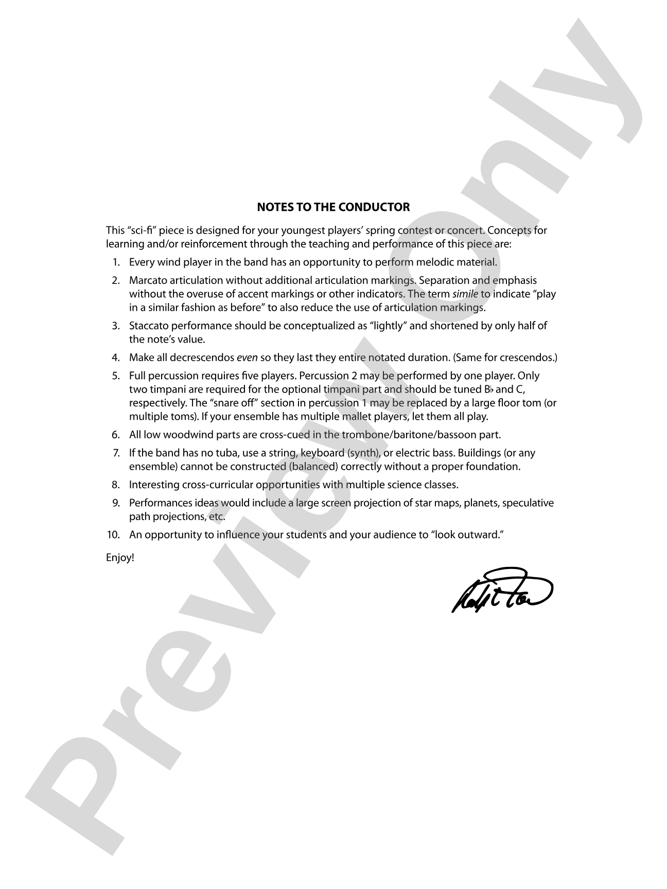 Planet X: Concert Band Conductor Score & Parts