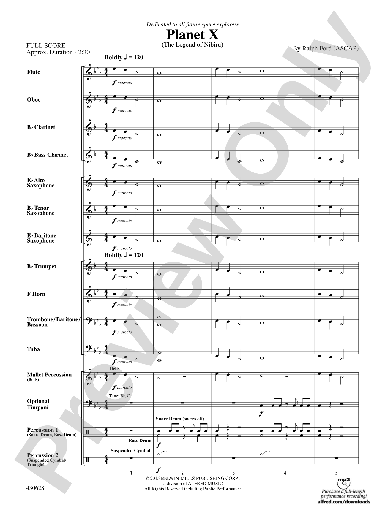 Planet X: Concert Band Conductor Score & Parts