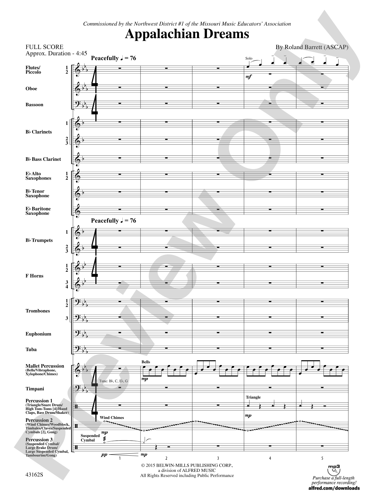 Appalachian Dreams: Concert Band Conductor Score & Parts