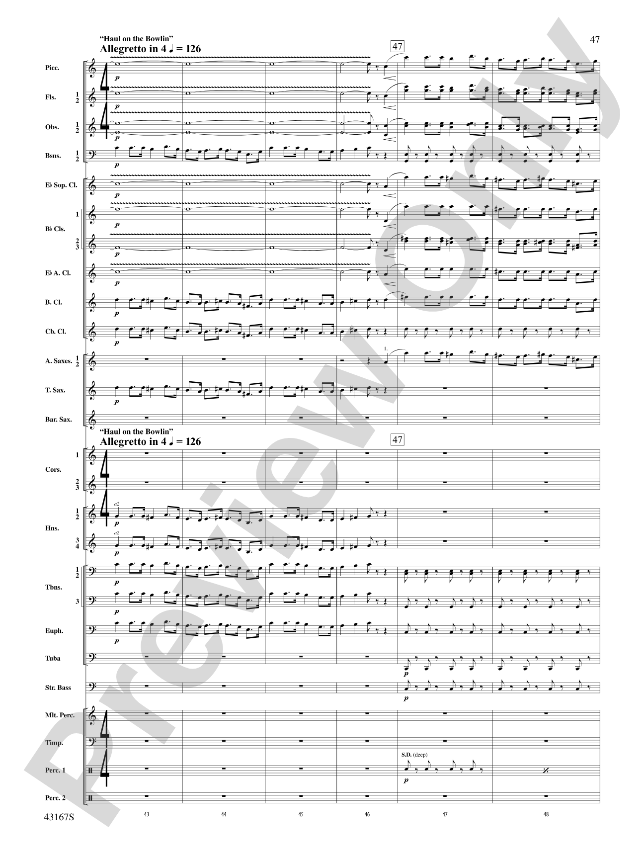 Down to the Sea in Ships (from the NBC TV Film Project 20): Concert Band Conductor Score & Parts