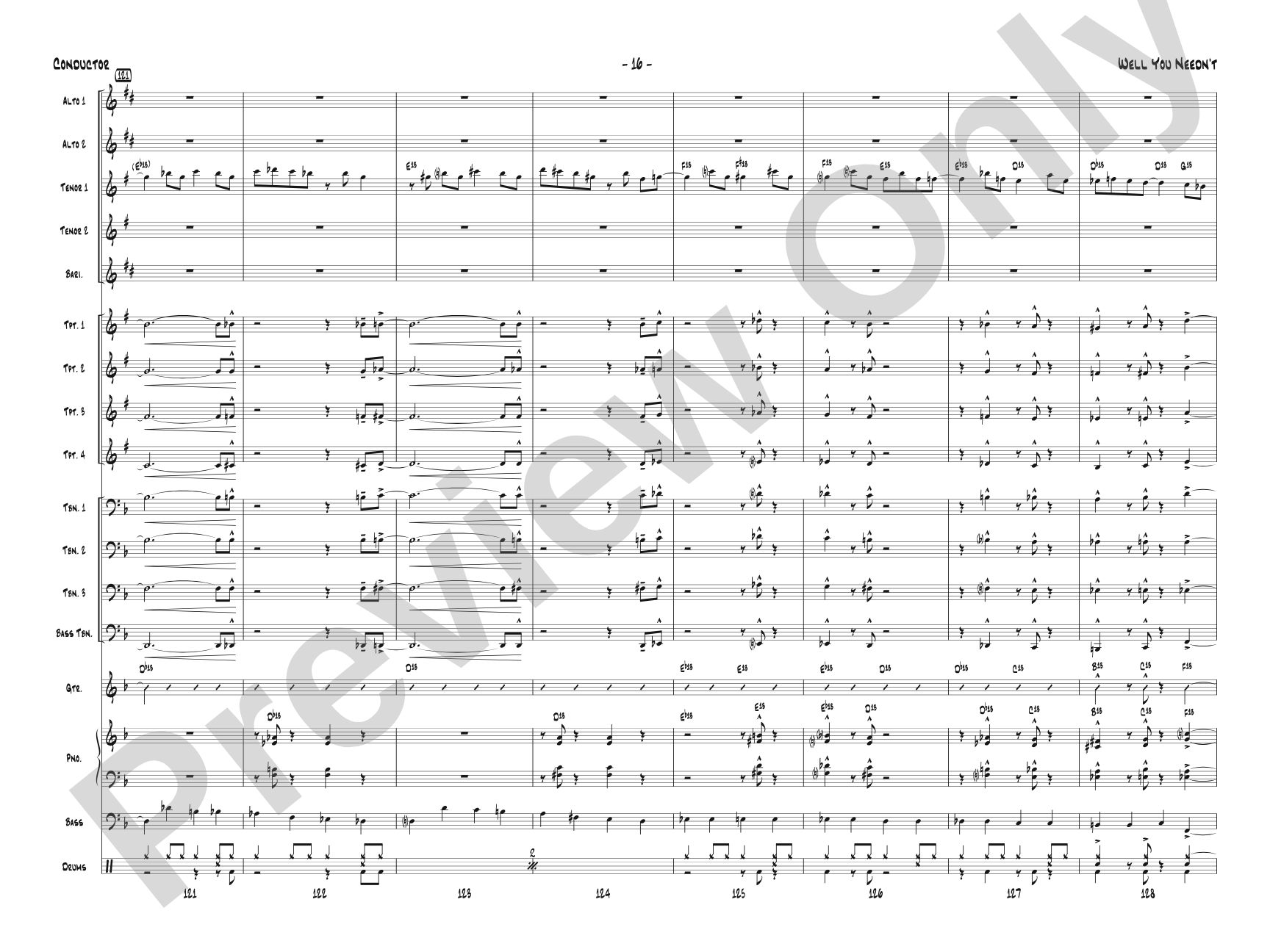 Well You Needn't: Jazz Ensemble Conductor Score & Parts