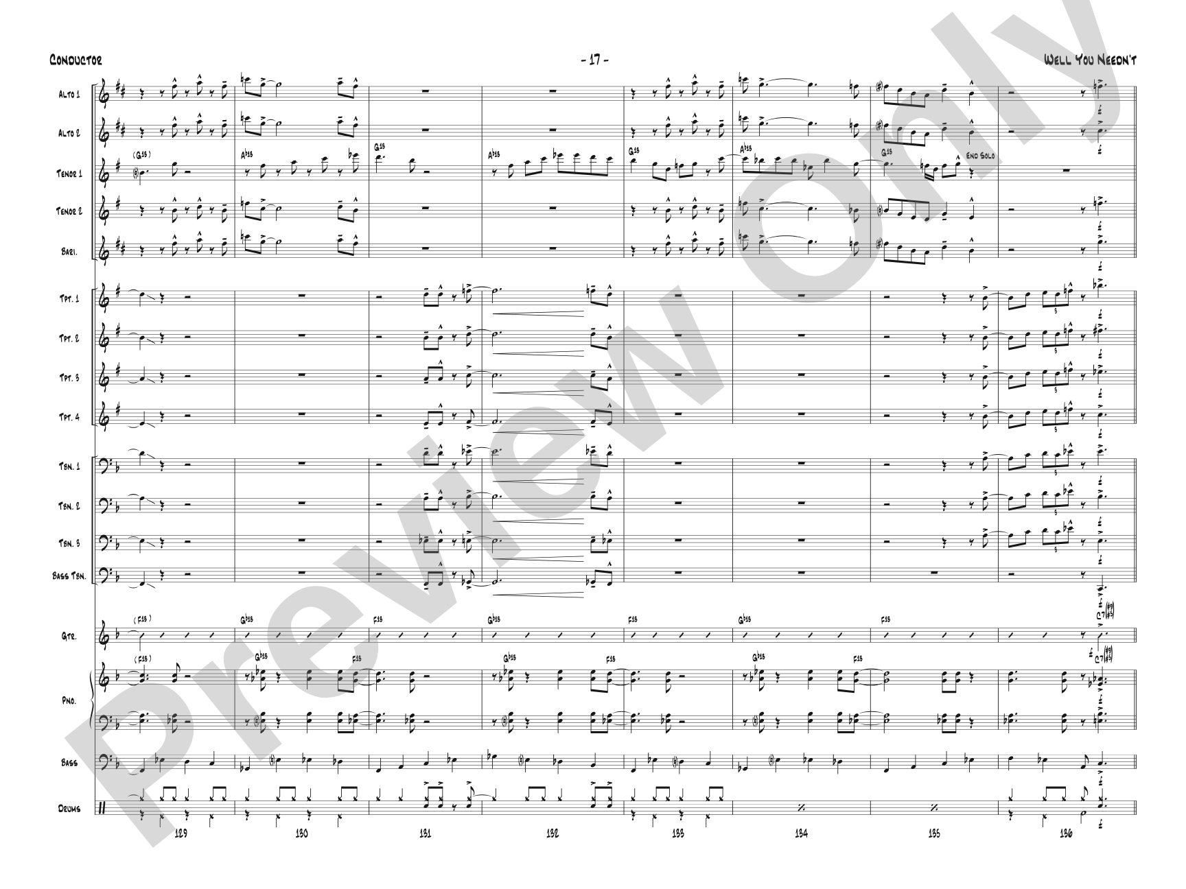 Well You Needn't: Jazz Ensemble Conductor Score & Parts