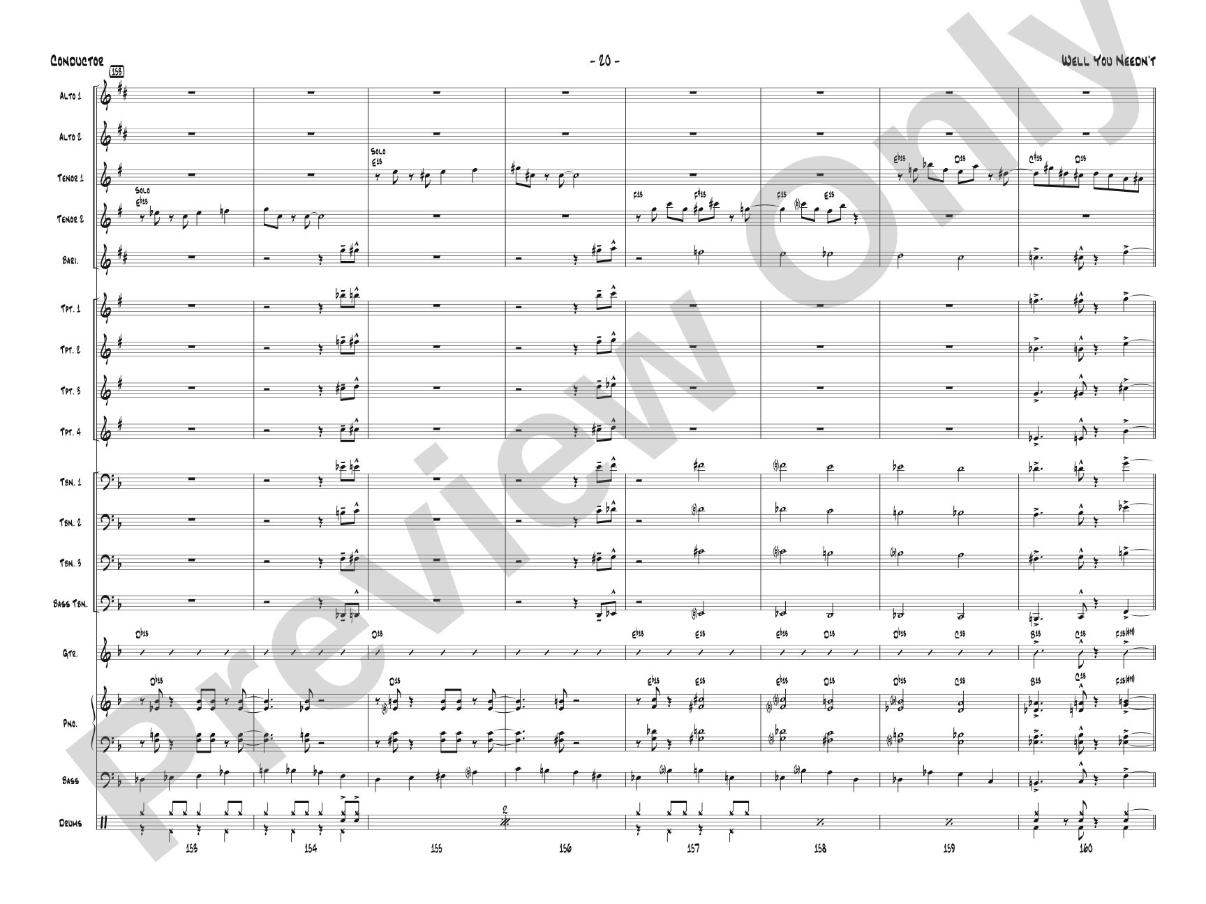 Well You Needn't: Jazz Ensemble Conductor Score & Parts