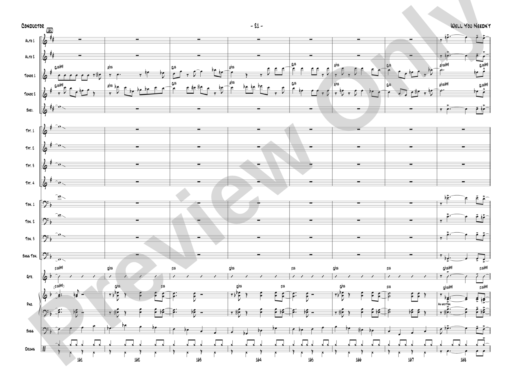 Well You Needn't: Jazz Ensemble Conductor Score & Parts