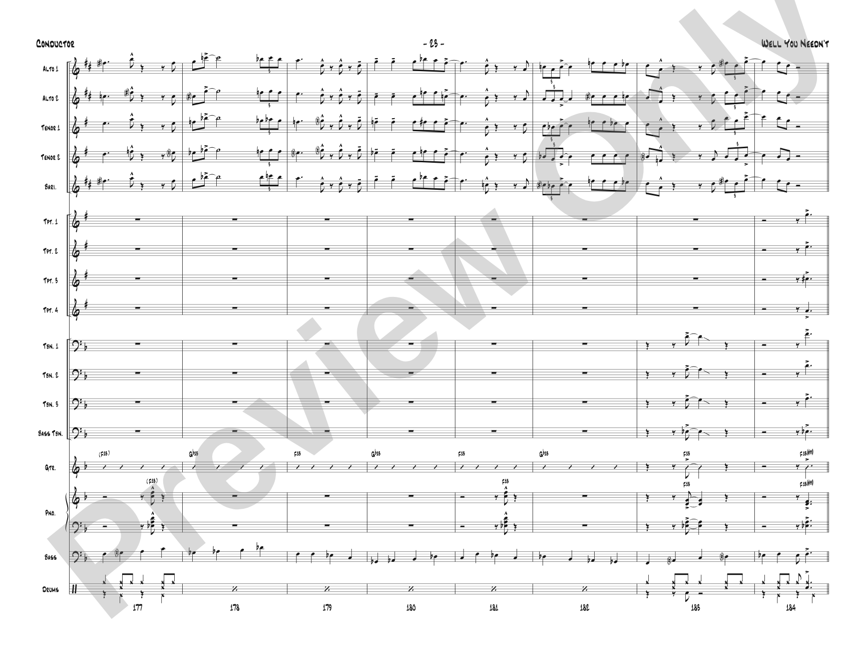 Well You Needn't: Jazz Ensemble Conductor Score & Parts