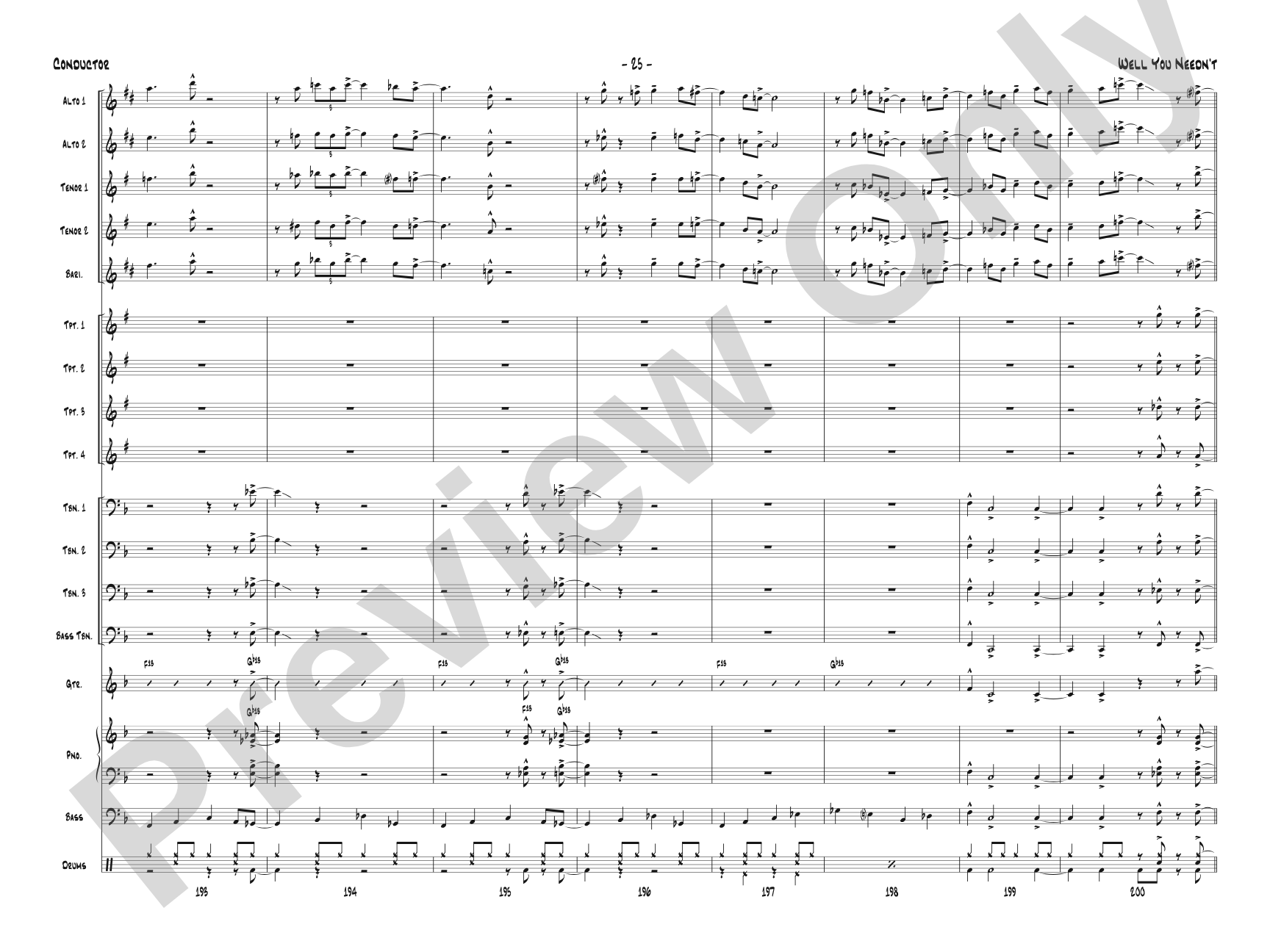Well You Needn't: Jazz Ensemble Conductor Score & Parts