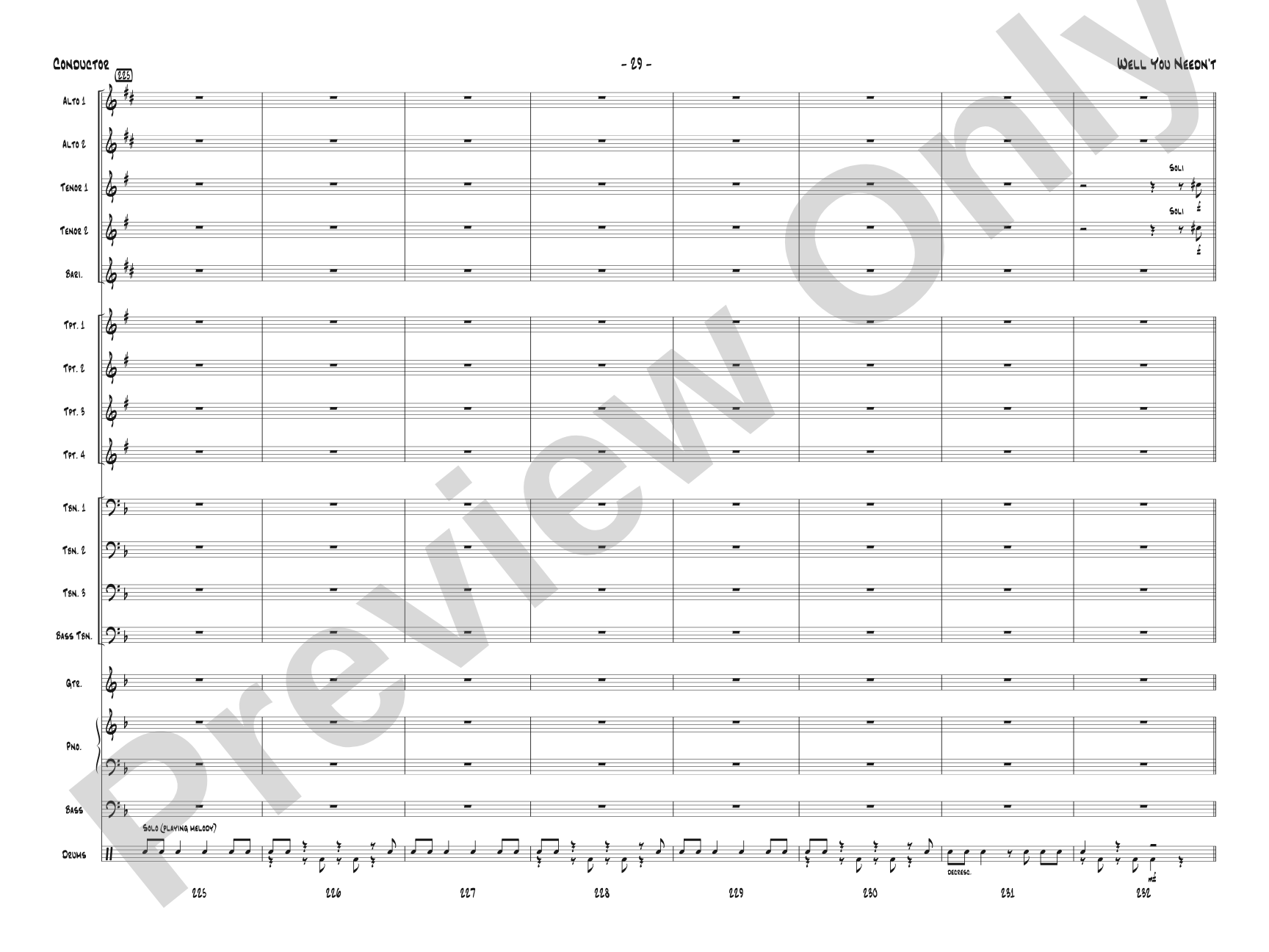 Well You Needn't: Jazz Ensemble Conductor Score & Parts