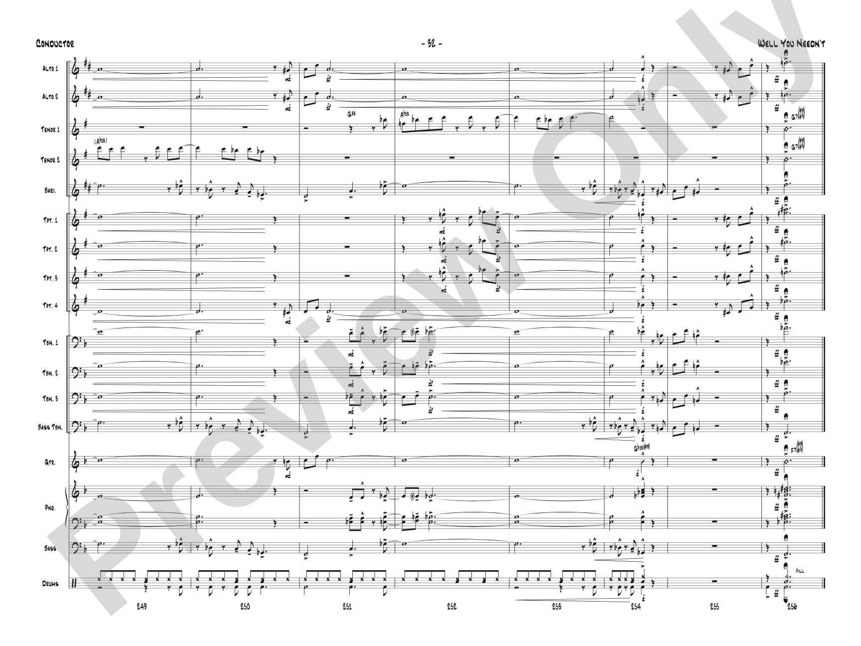 Well You Needn't: Jazz Ensemble Conductor Score & Parts