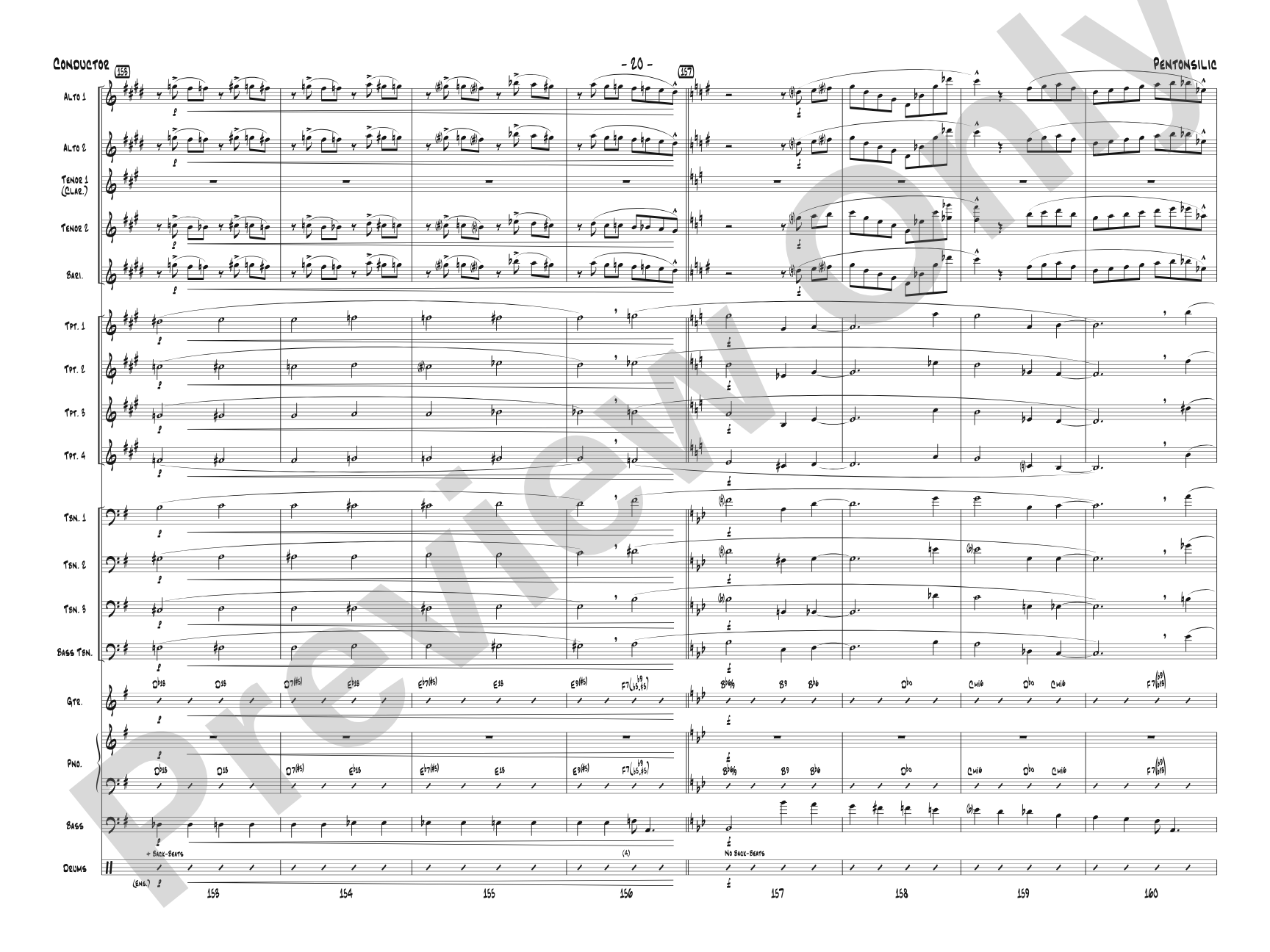 Pentonsilic: Jazz Ensemble Conductor Score & Parts