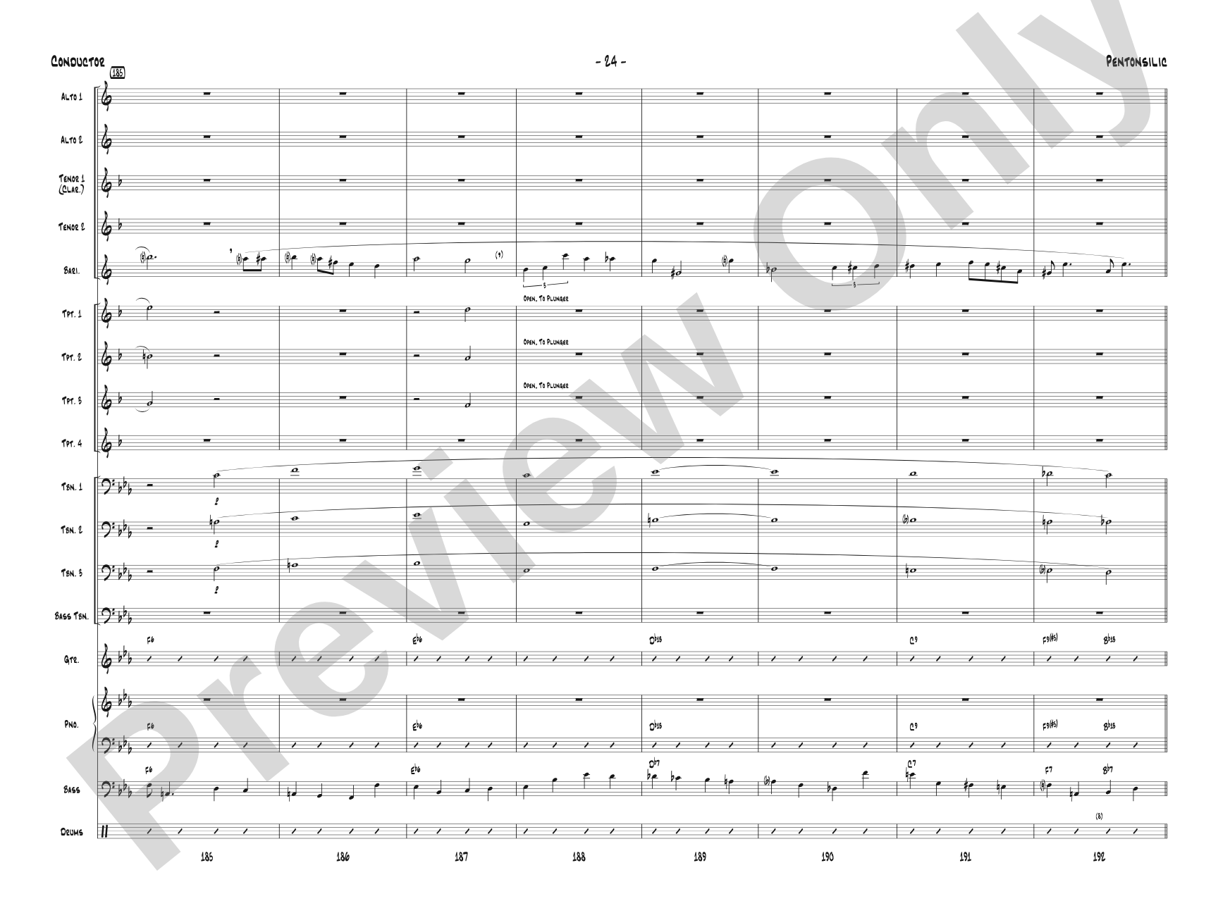 Pentonsilic: Jazz Ensemble Conductor Score & Parts