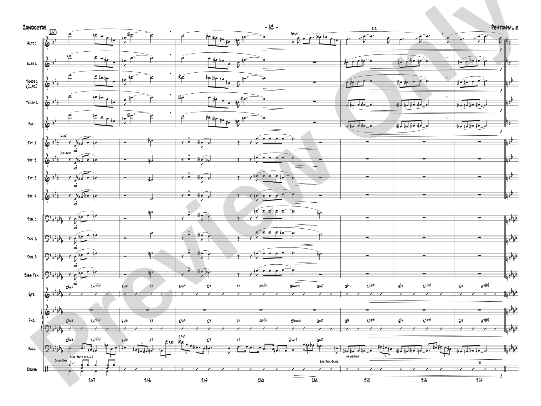Pentonsilic: Jazz Ensemble Conductor Score & Parts