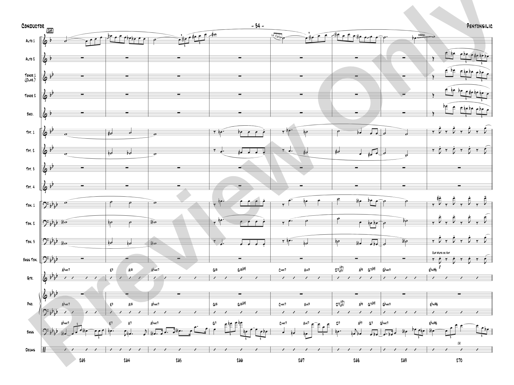 Pentonsilic: Jazz Ensemble Conductor Score & Parts
