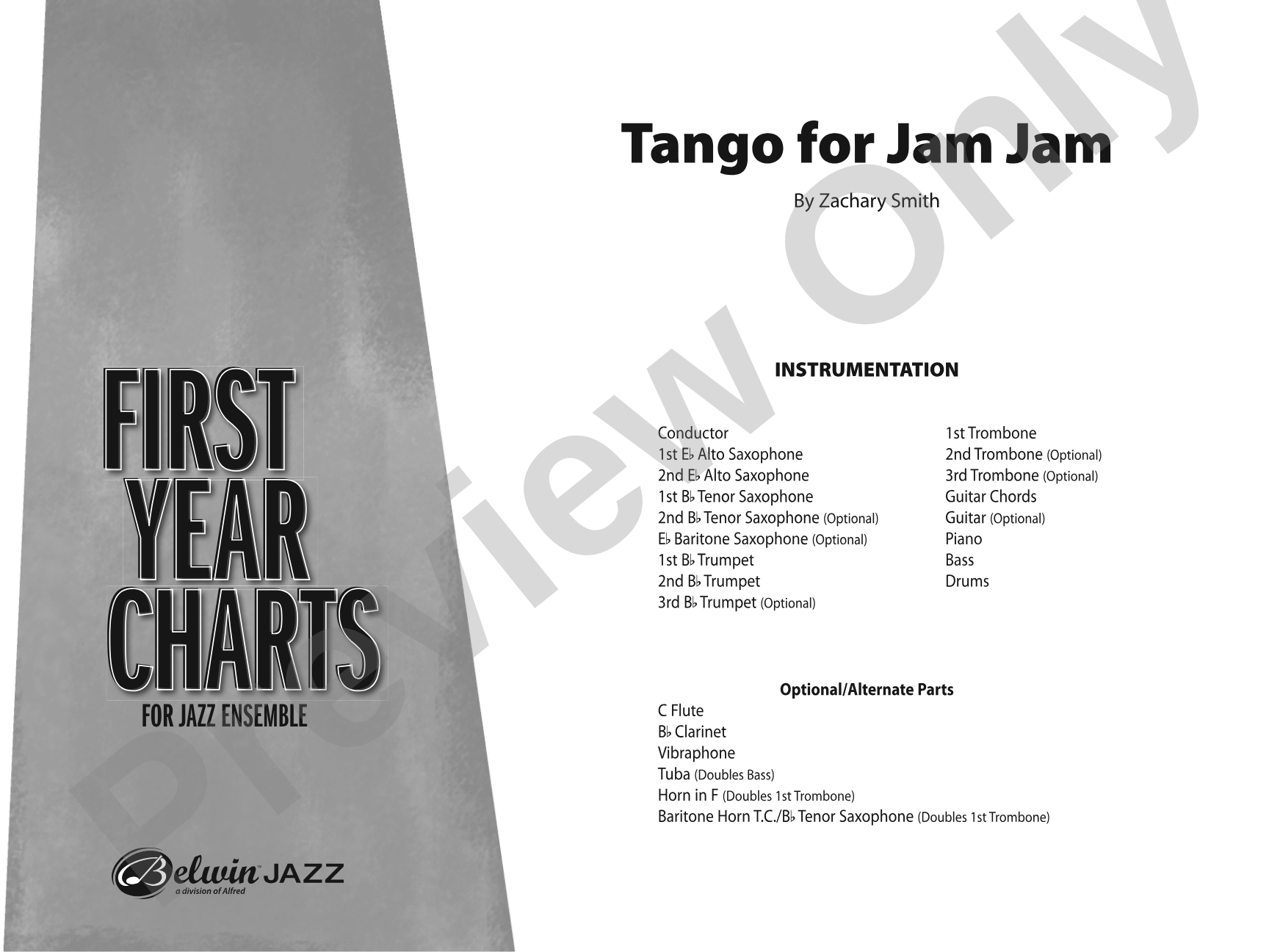 Tango for Jam Jam: Jazz Ensemble Conductor Score & Parts