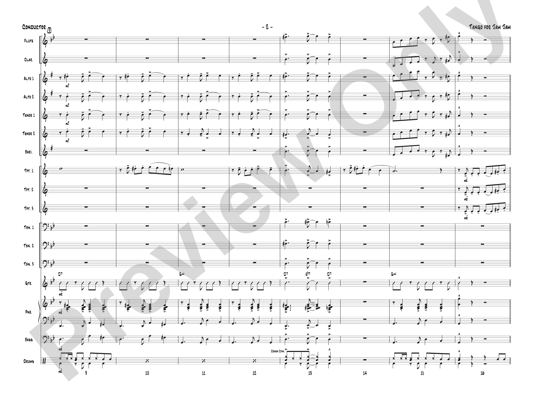 Tango for Jam Jam: Jazz Ensemble Conductor Score & Parts