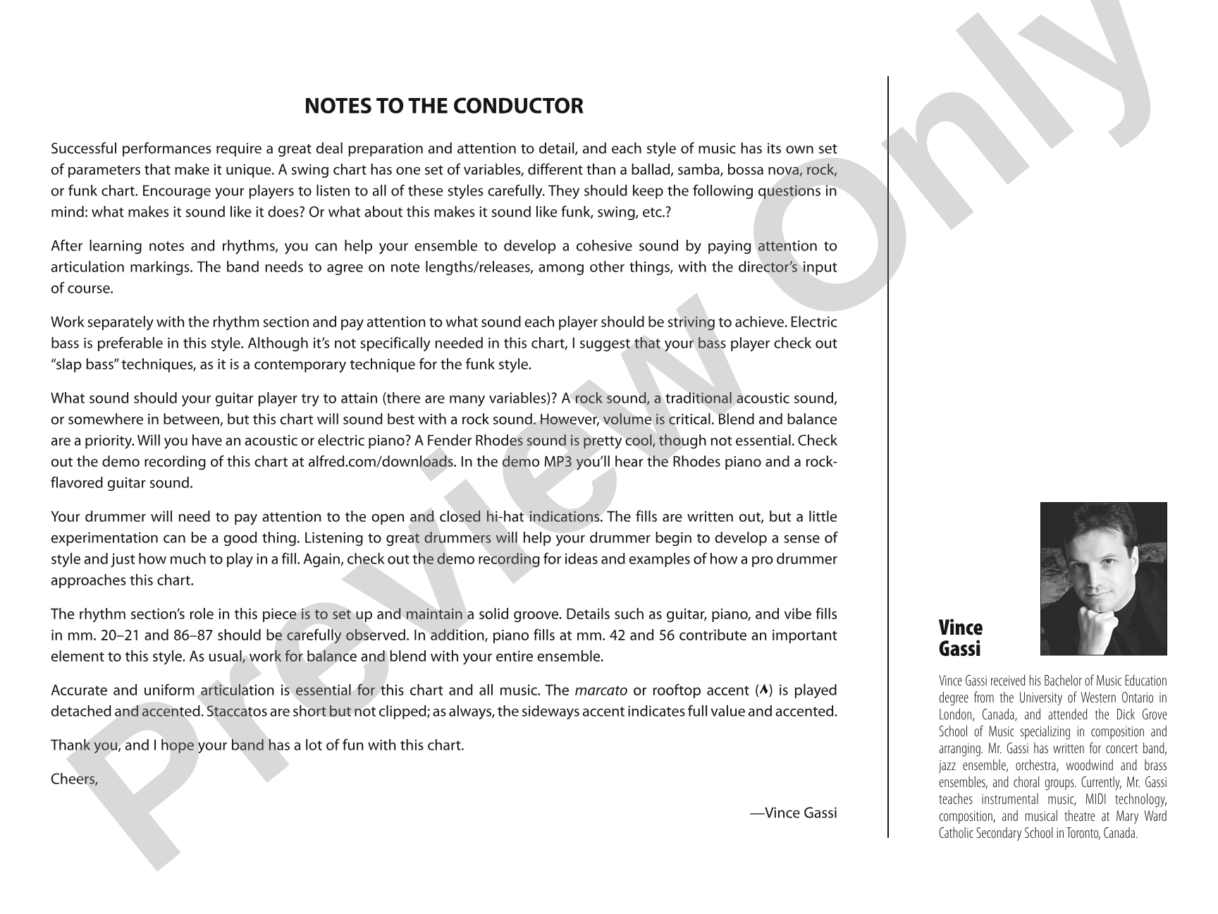 Contents Under Pressure: Jazz Ensemble Conductor Score & Parts
