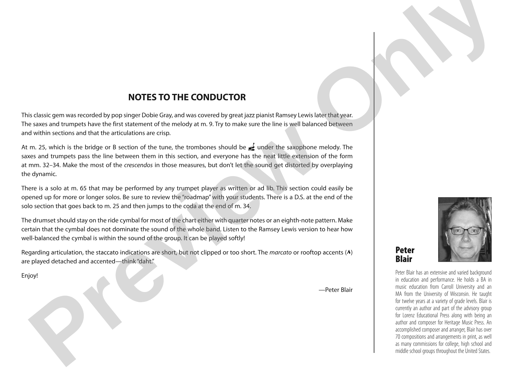 The "In" Crowd: Jazz Ensemble Conductor Score & Parts