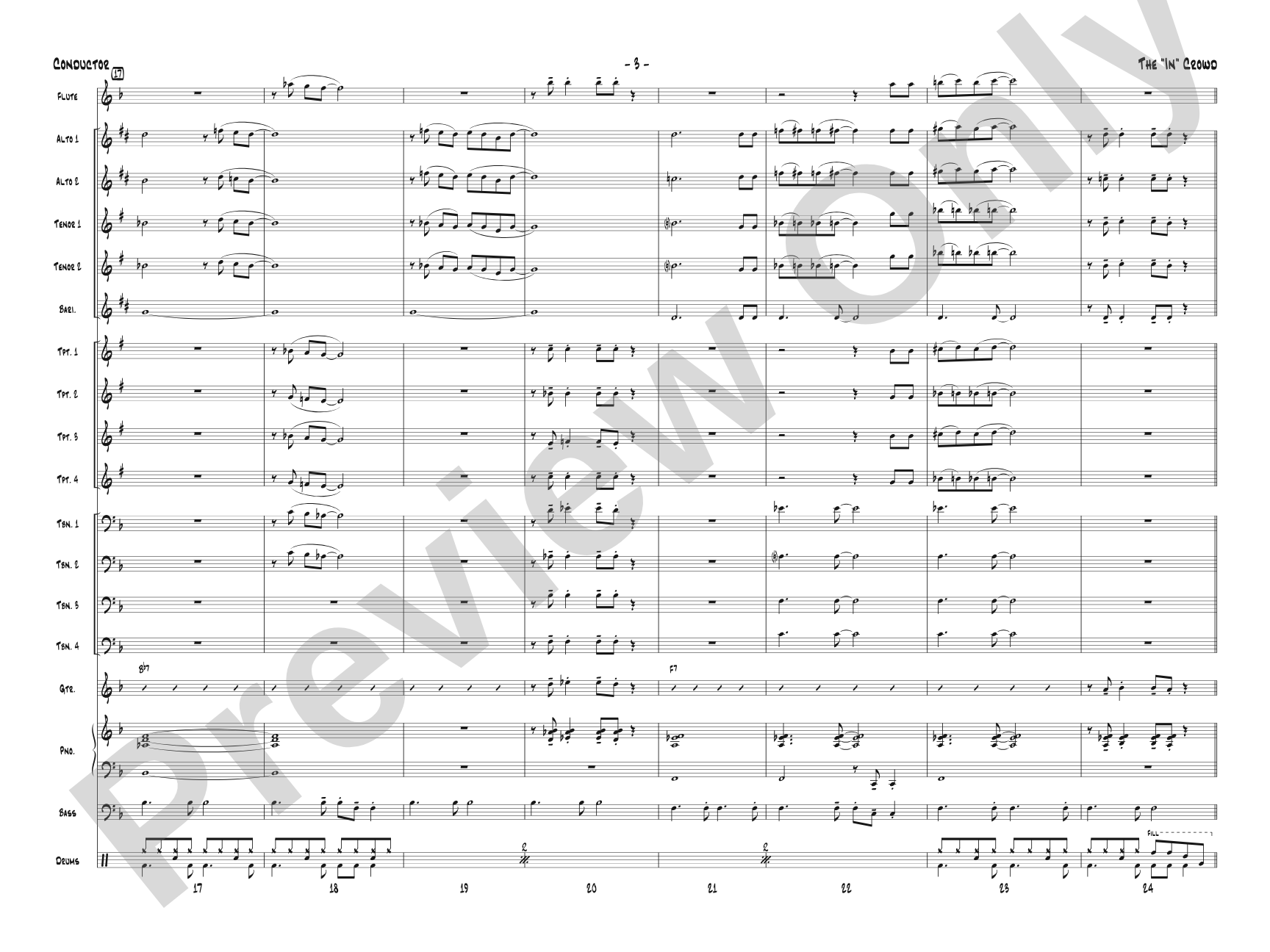 The "In" Crowd: Jazz Ensemble Conductor Score & Parts