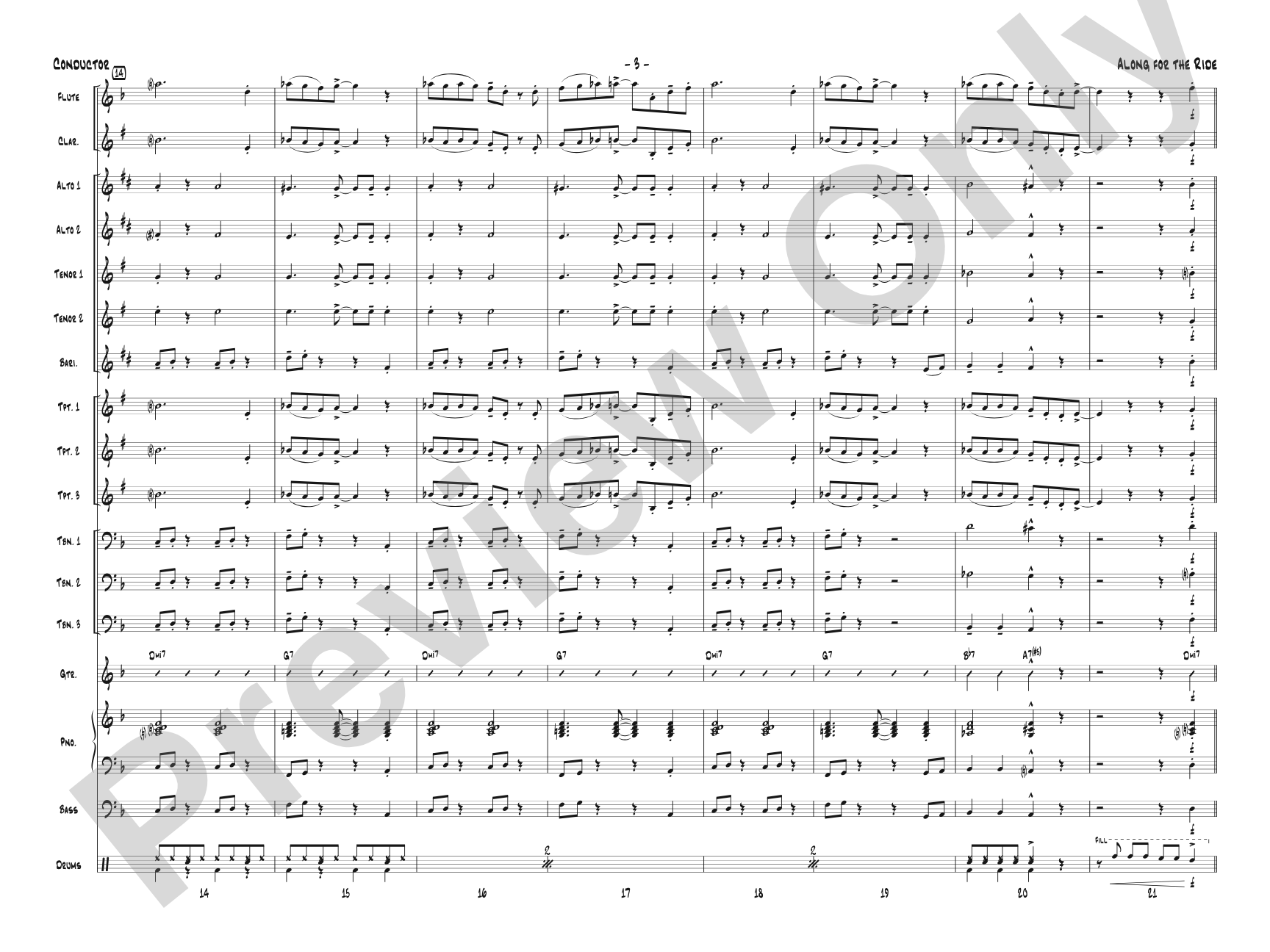 Along for the Ride: Jazz Ensemble Conductor Score & Parts
