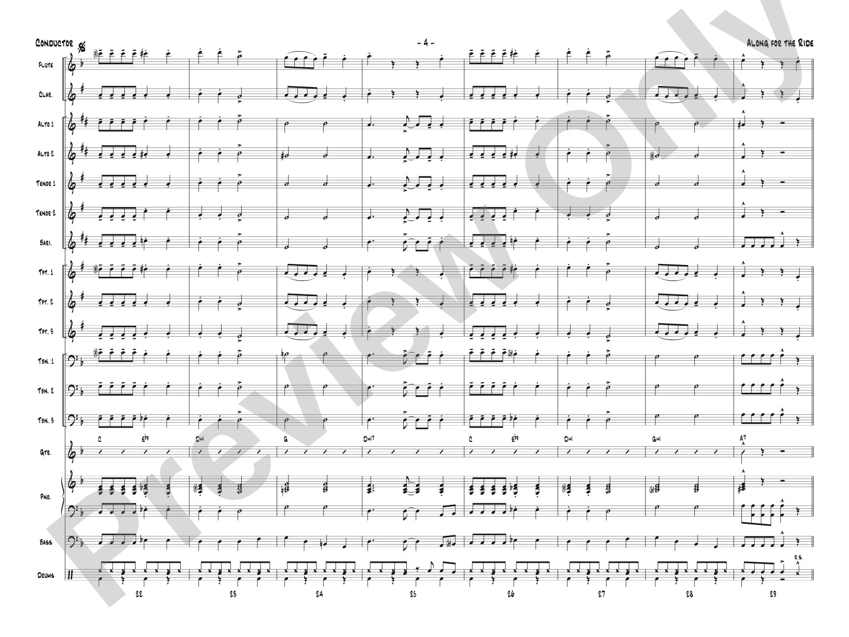 Along for the Ride: Jazz Ensemble Conductor Score & Parts