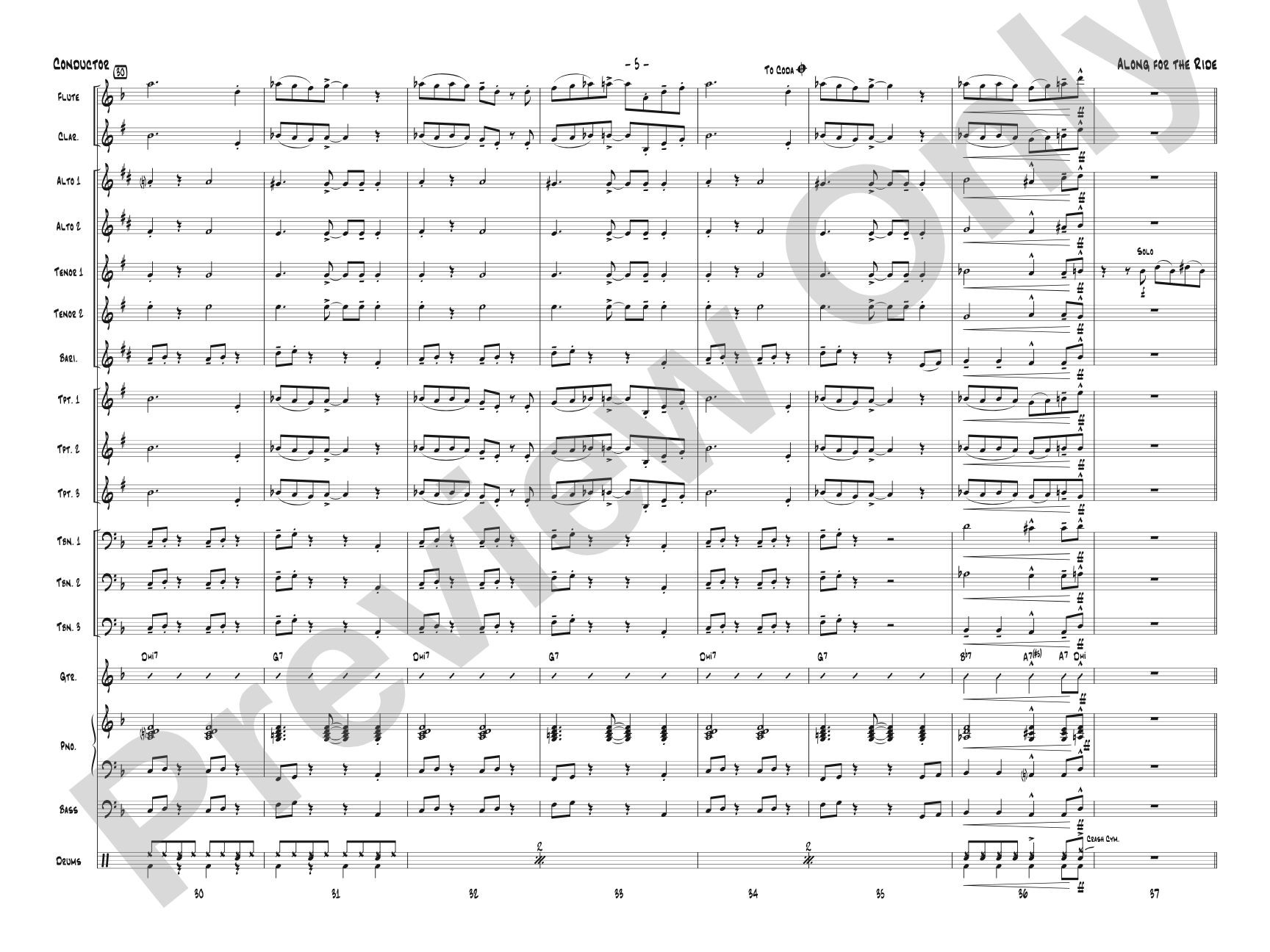 Along for the Ride: Jazz Ensemble Conductor Score & Parts