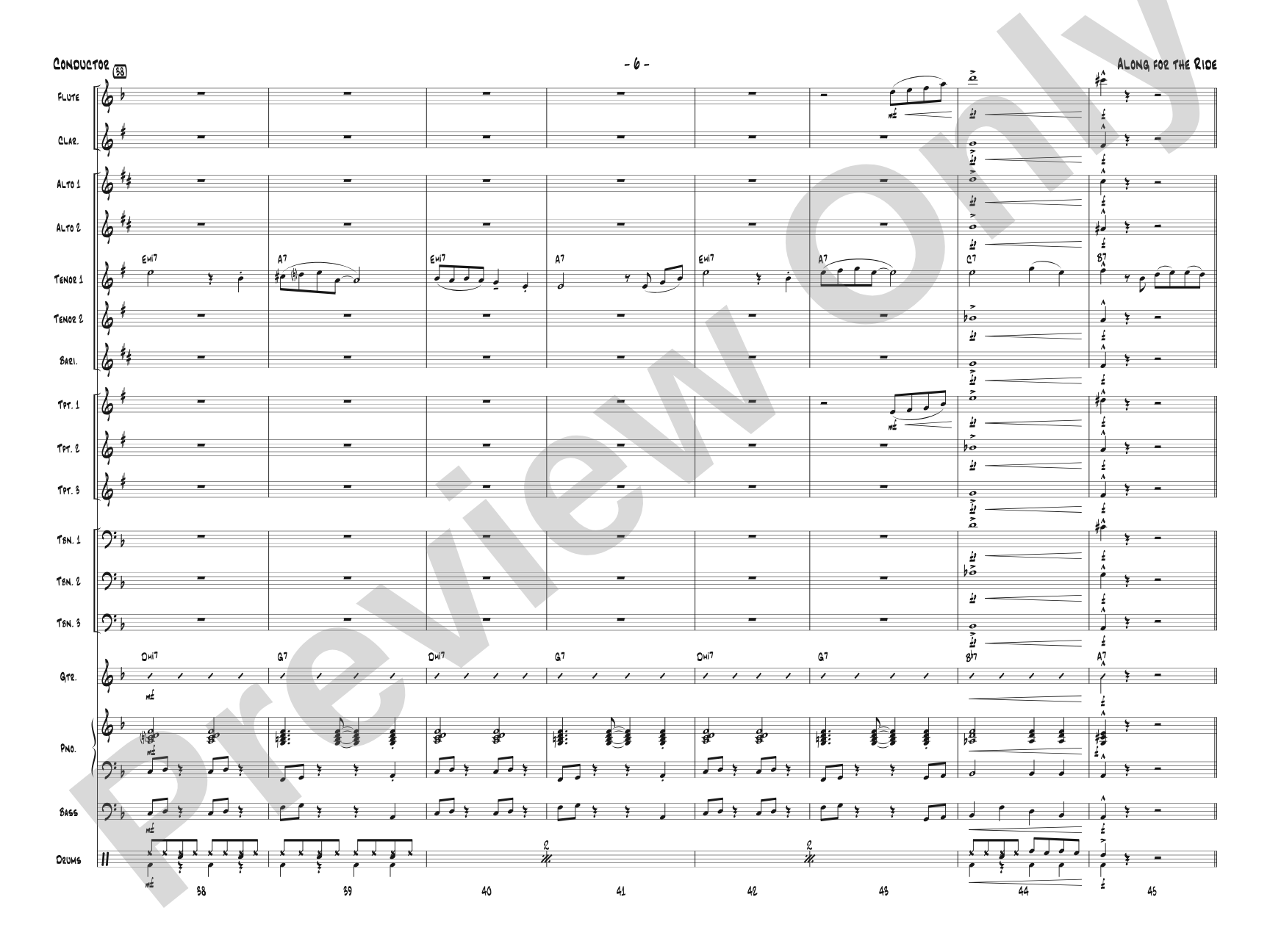 Along for the Ride: Jazz Ensemble Conductor Score & Parts