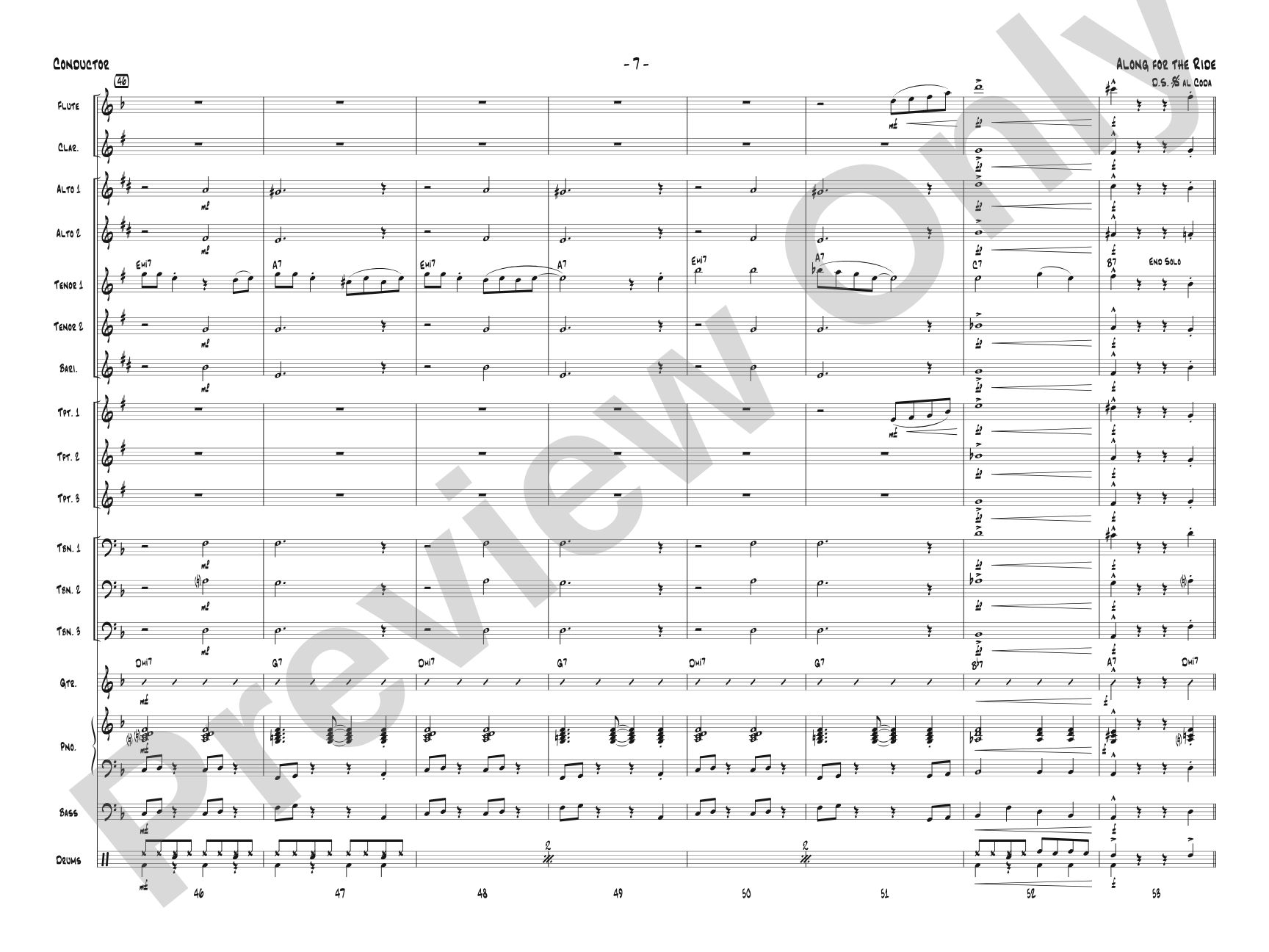 Along for the Ride: Jazz Ensemble Conductor Score & Parts