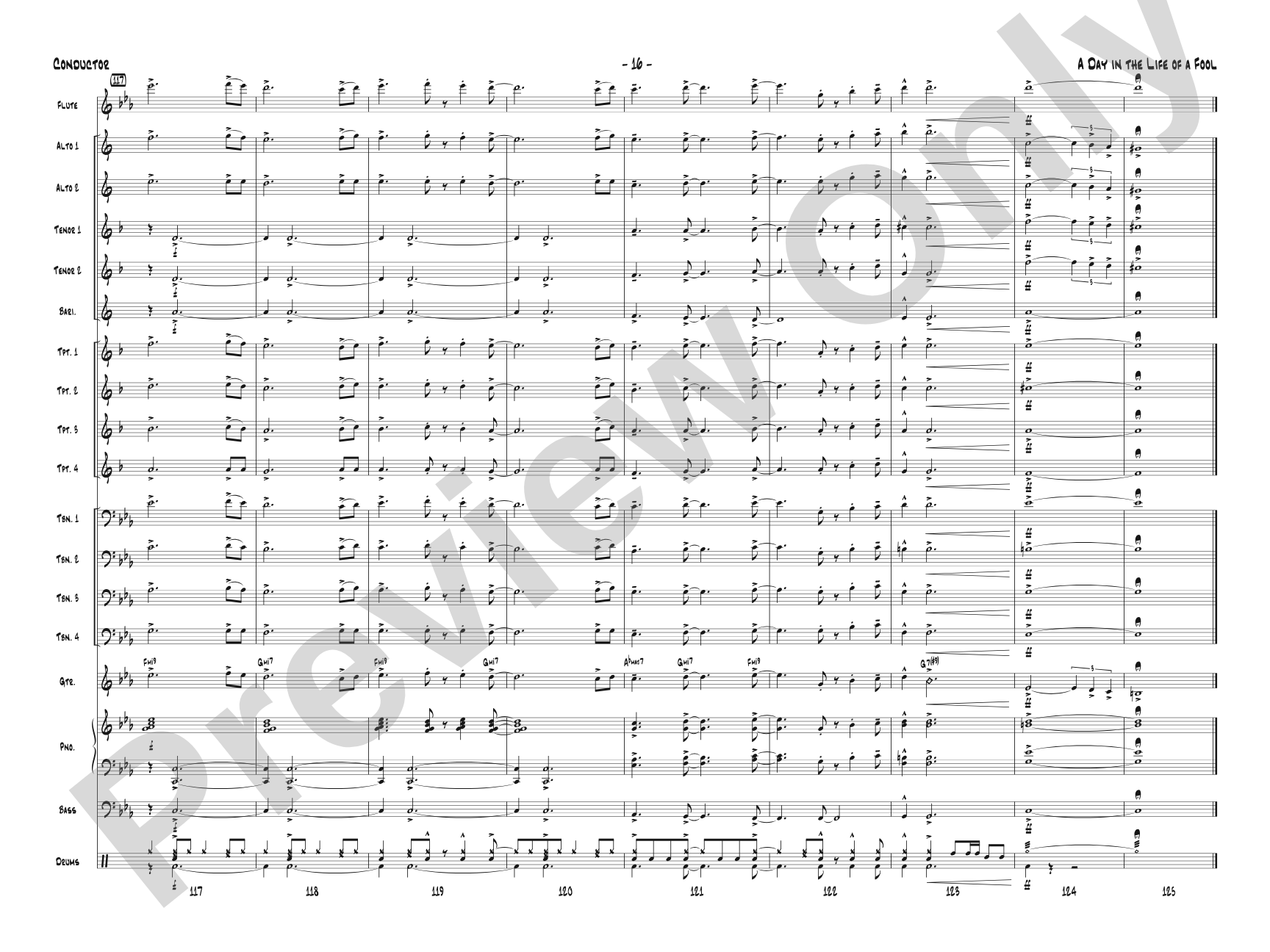 A Day in the Life of a Fool (Manha de Carnaval): Jazz Ensemble Conductor Score & Parts