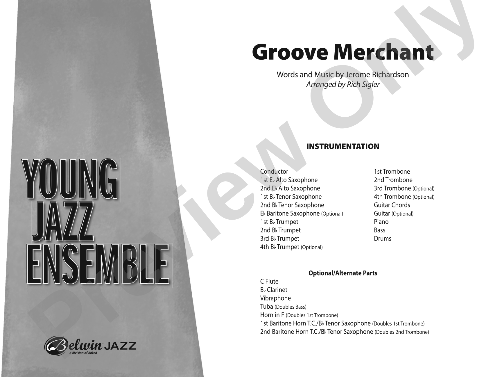 Groove Merchant: Jazz Ensemble Conductor Score & Parts