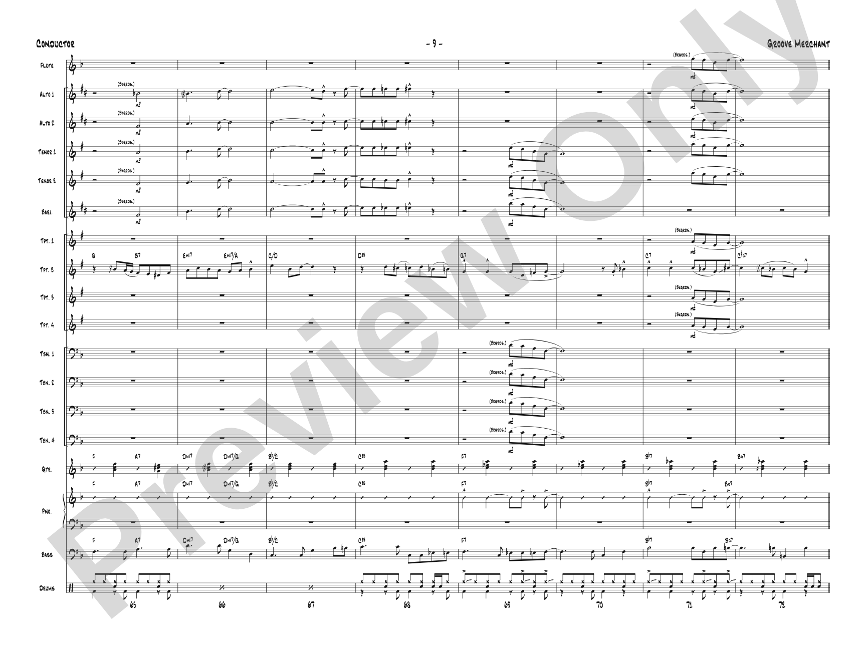 Groove Merchant: Jazz Ensemble Conductor Score & Parts