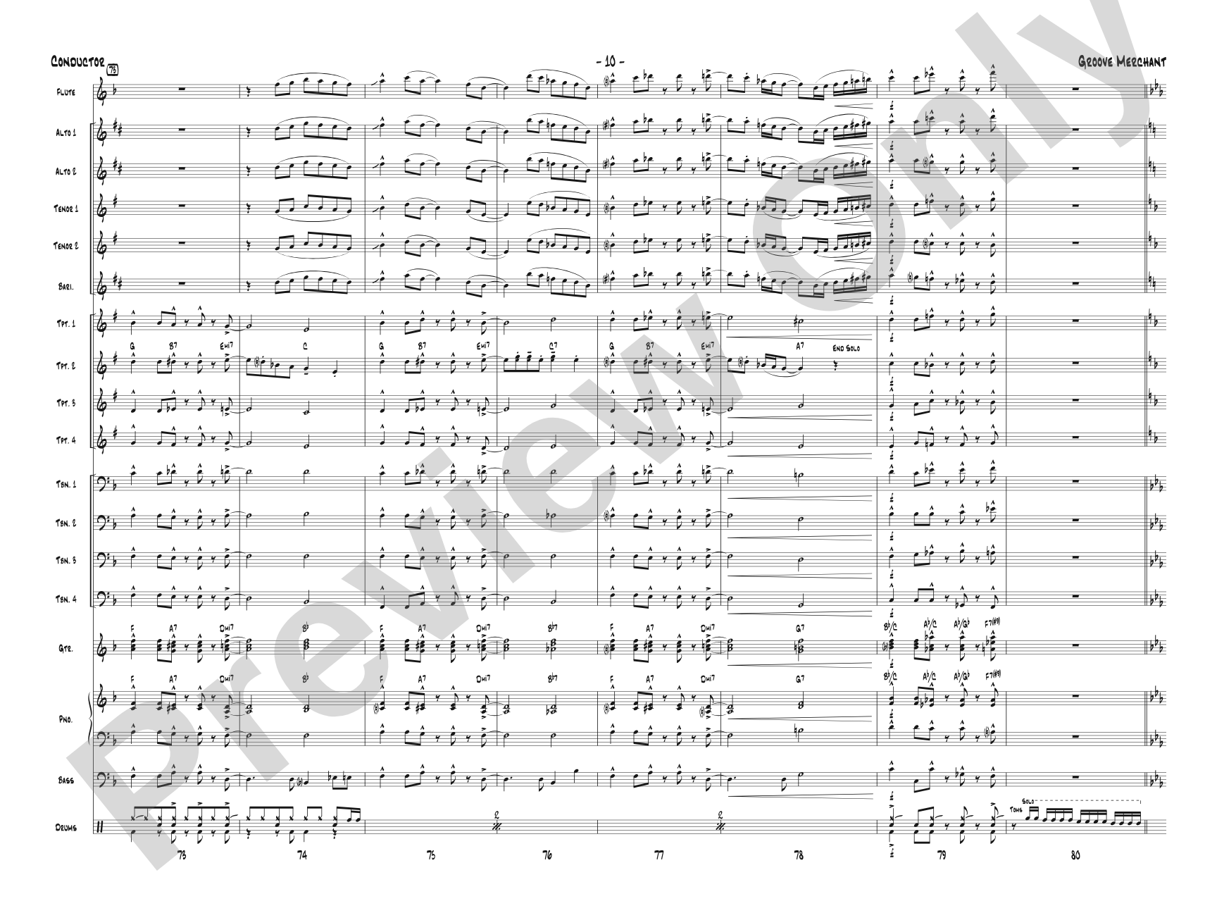 Groove Merchant: Jazz Ensemble Conductor Score & Parts
