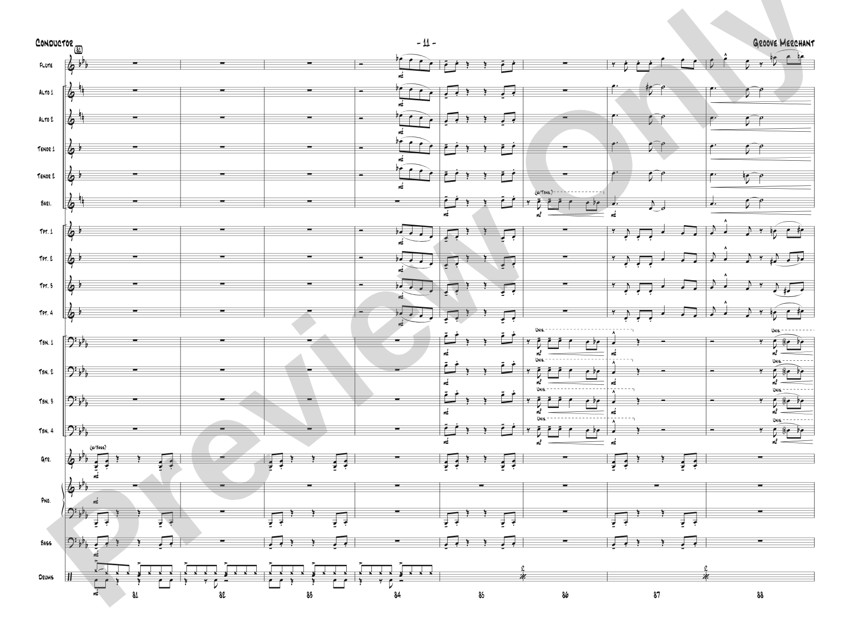 Groove Merchant: Jazz Ensemble Conductor Score & Parts