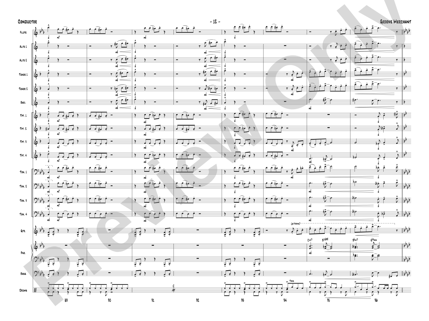 Groove Merchant: Jazz Ensemble Conductor Score & Parts