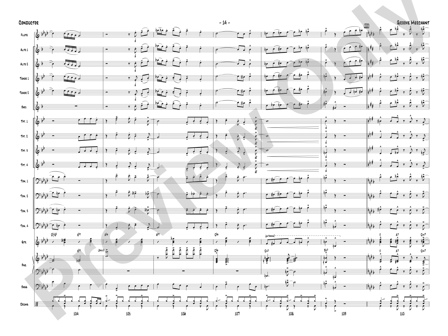 Groove Merchant: Jazz Ensemble Conductor Score & Parts