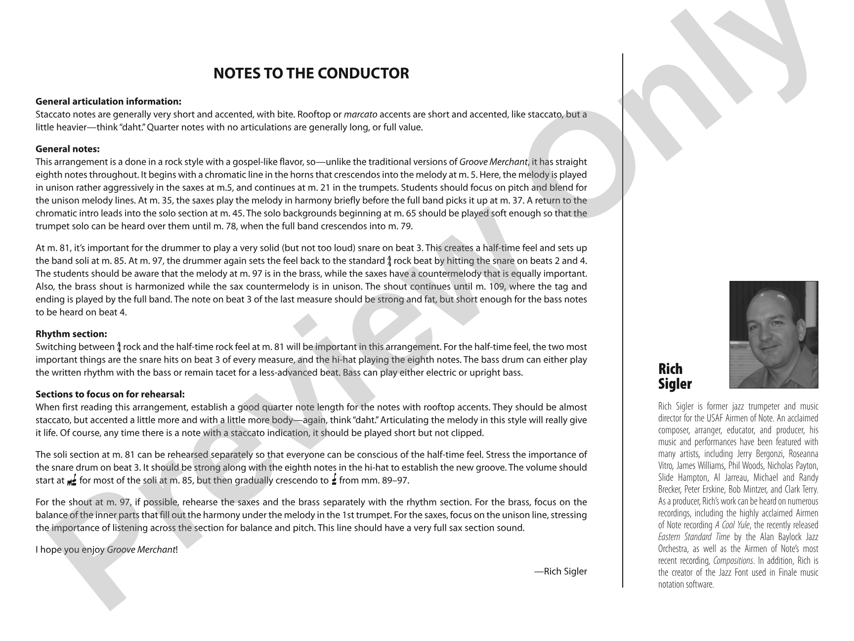 Groove Merchant: Jazz Ensemble Conductor Score & Parts